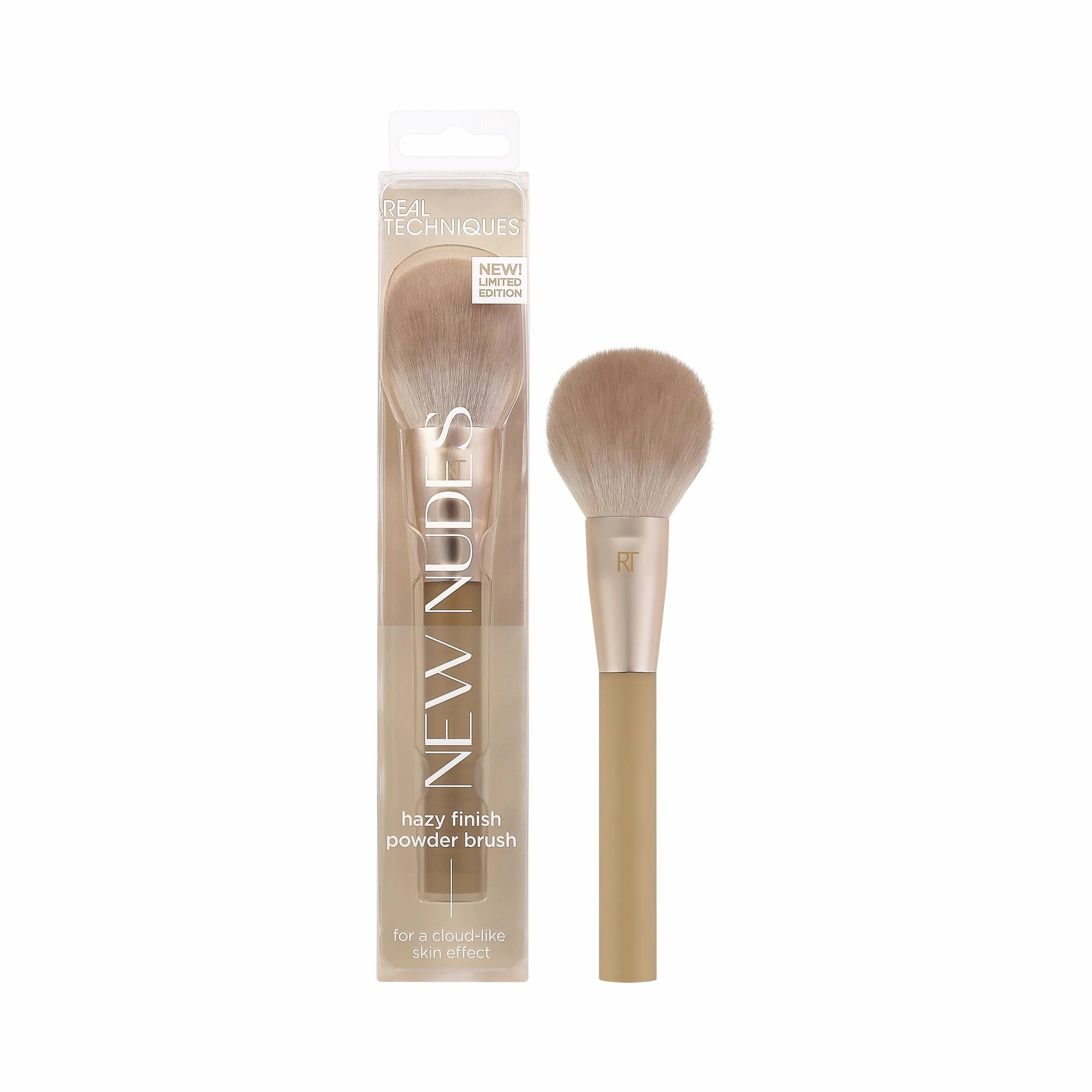 Real Techniques Pędzel do pudru New Nudes Hazy Finish, wielofunkcyjny pędzel do makijażu