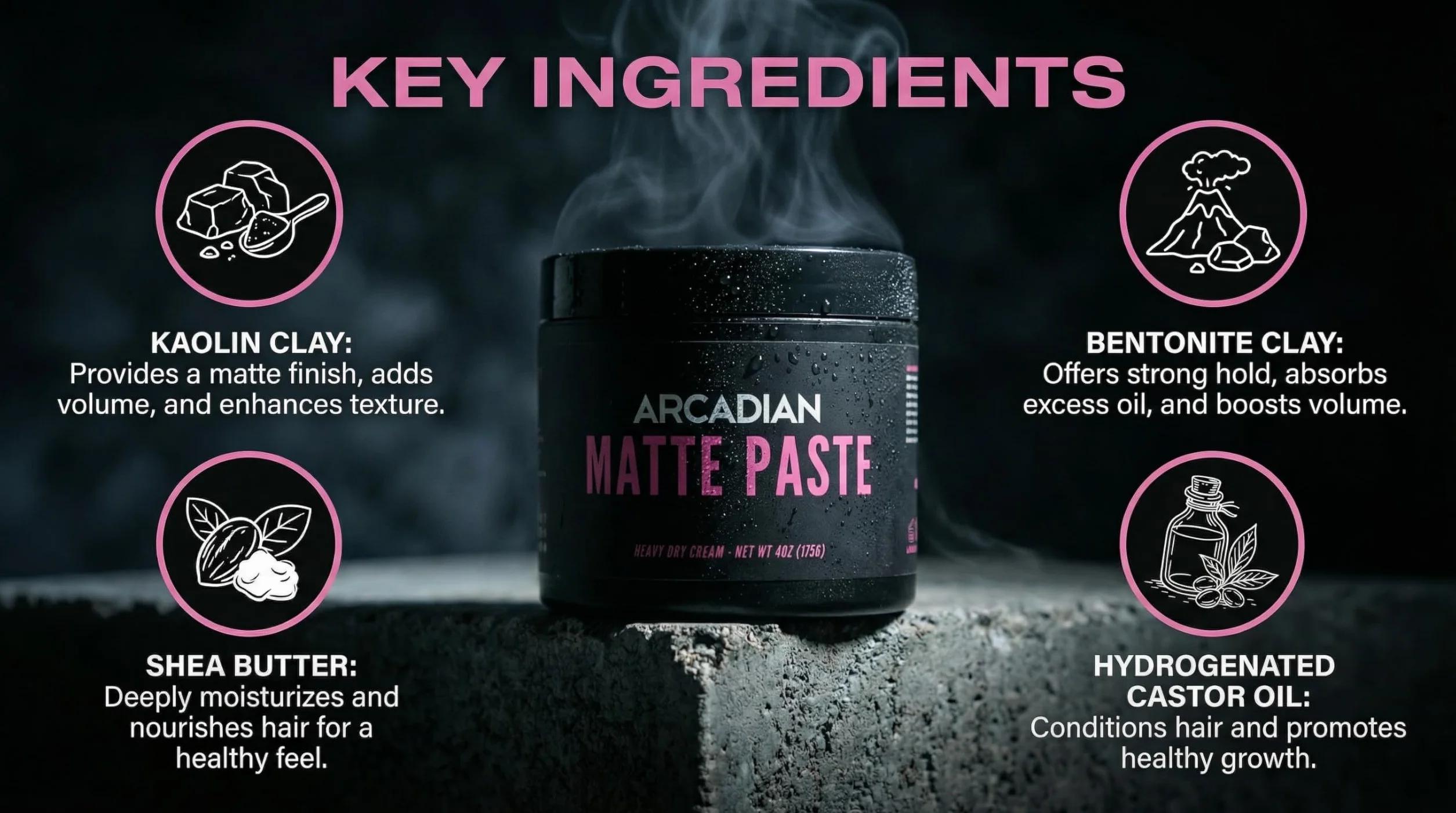 Arcadian Grooming Matte Pasta Heavy Dry Cream 115 g
