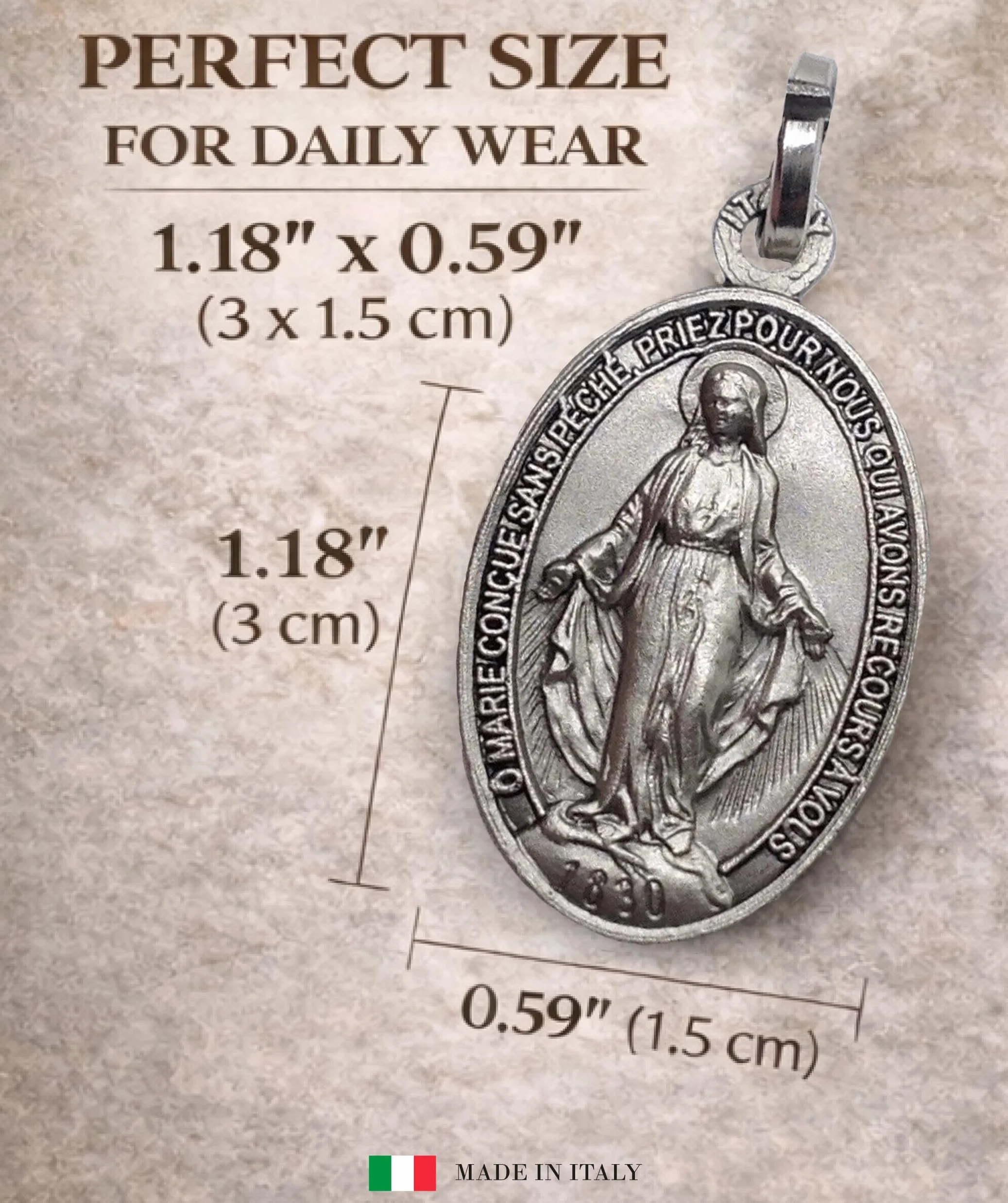 CUDOWNY MEDAL ZE SREBRA 925 - ORYGINALNY - 100% WYKONANY WE WŁOSZECH