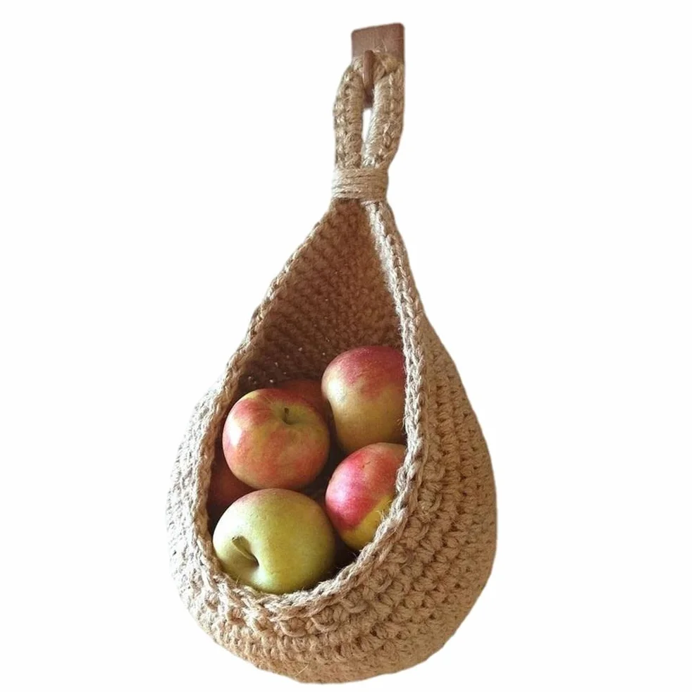 Wiszące ścienne Kosze z Owocami Warzywnymi, Kosz ścienny Boho do Przechowywania w Kuchni Produktów Warzywno-owocowych (#2)