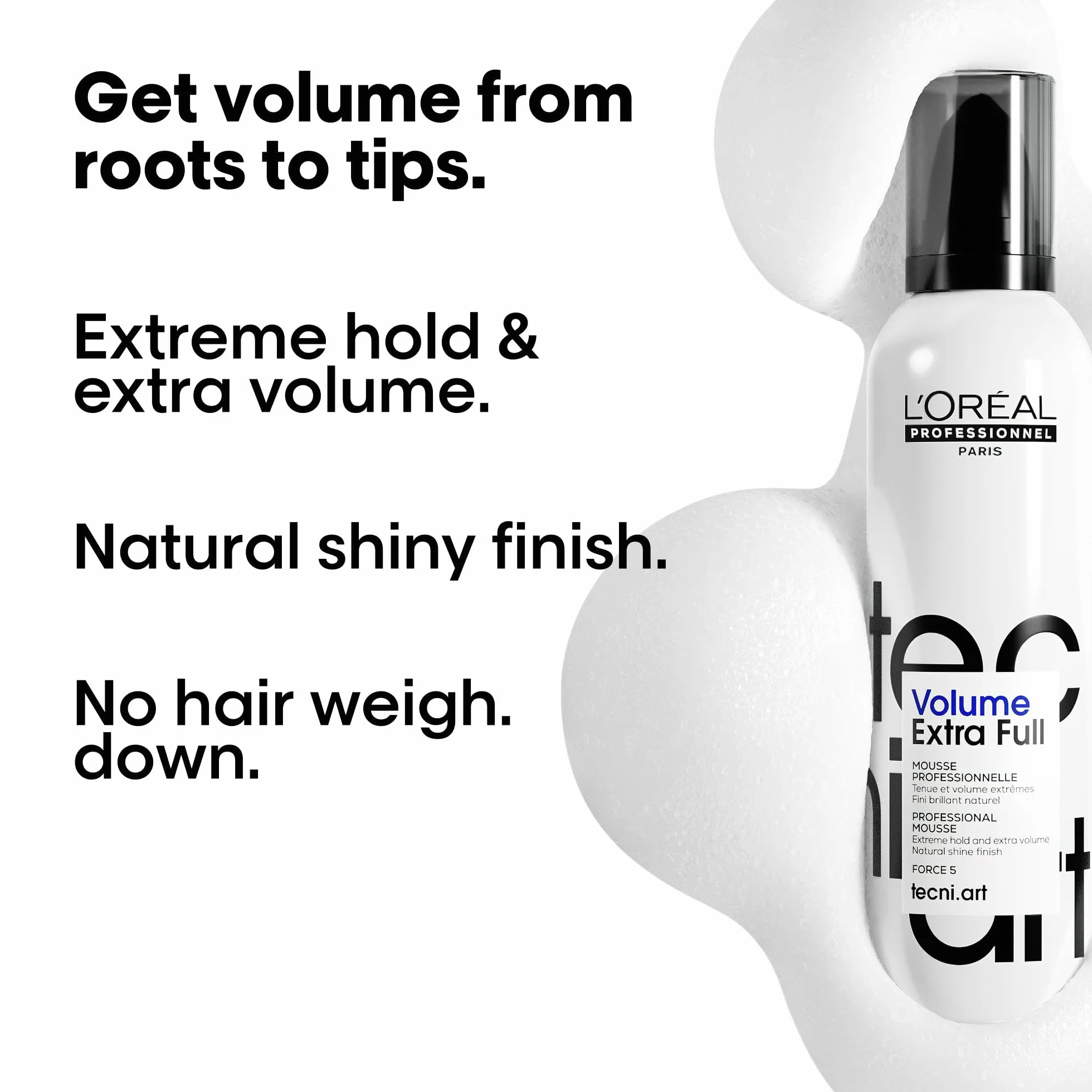 L'Oréal Professionnel | TECNI.ART | Full Volume Extra Mousse | For a Volumised Look | 250 ml