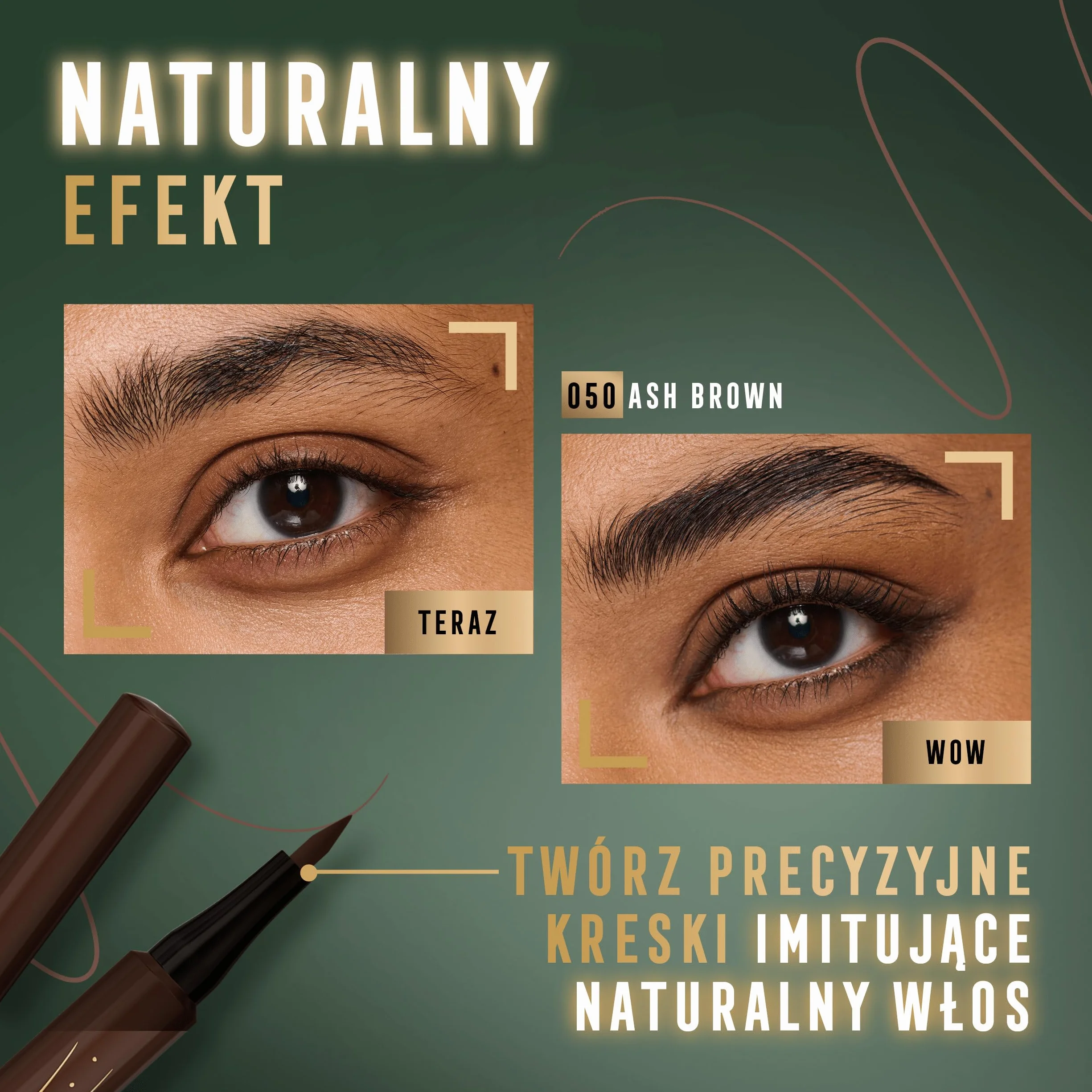 Max Factor Masterpice Brow MICRO- MARKER, pisak do brwi, 40 BRUNETTE