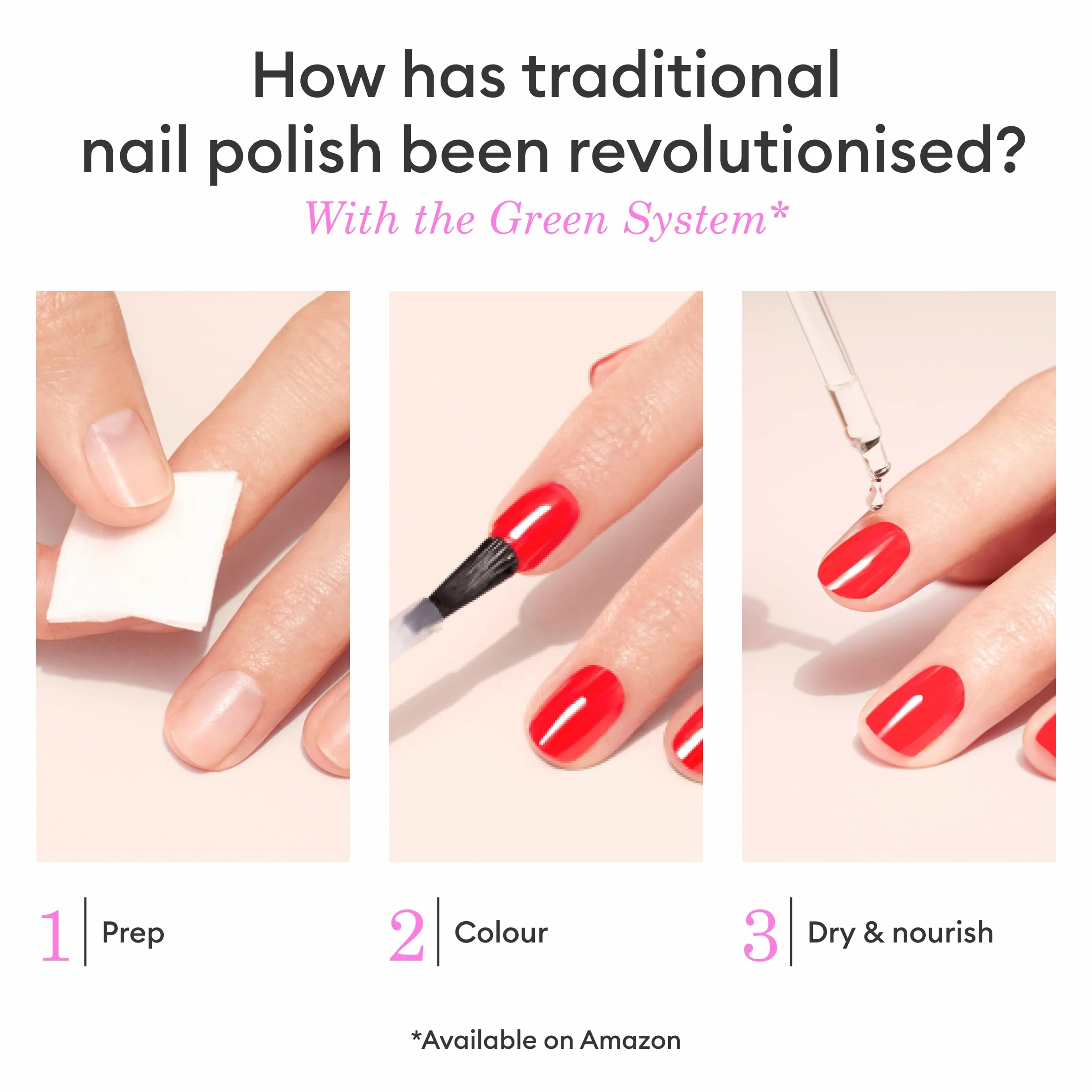 Manucurist Green Lakier do paznokci, blado-różowy, 9-Free, klasyczny lakier, wegański lakier ze składników pochodzenia roślinnego (84%), profesjonalny manikiur, 15 ml (Hortencia)