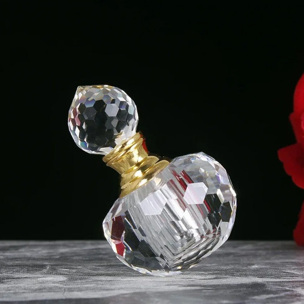 Szklana butelka perfum vintage z zakraplaczem na olejek eteryczny