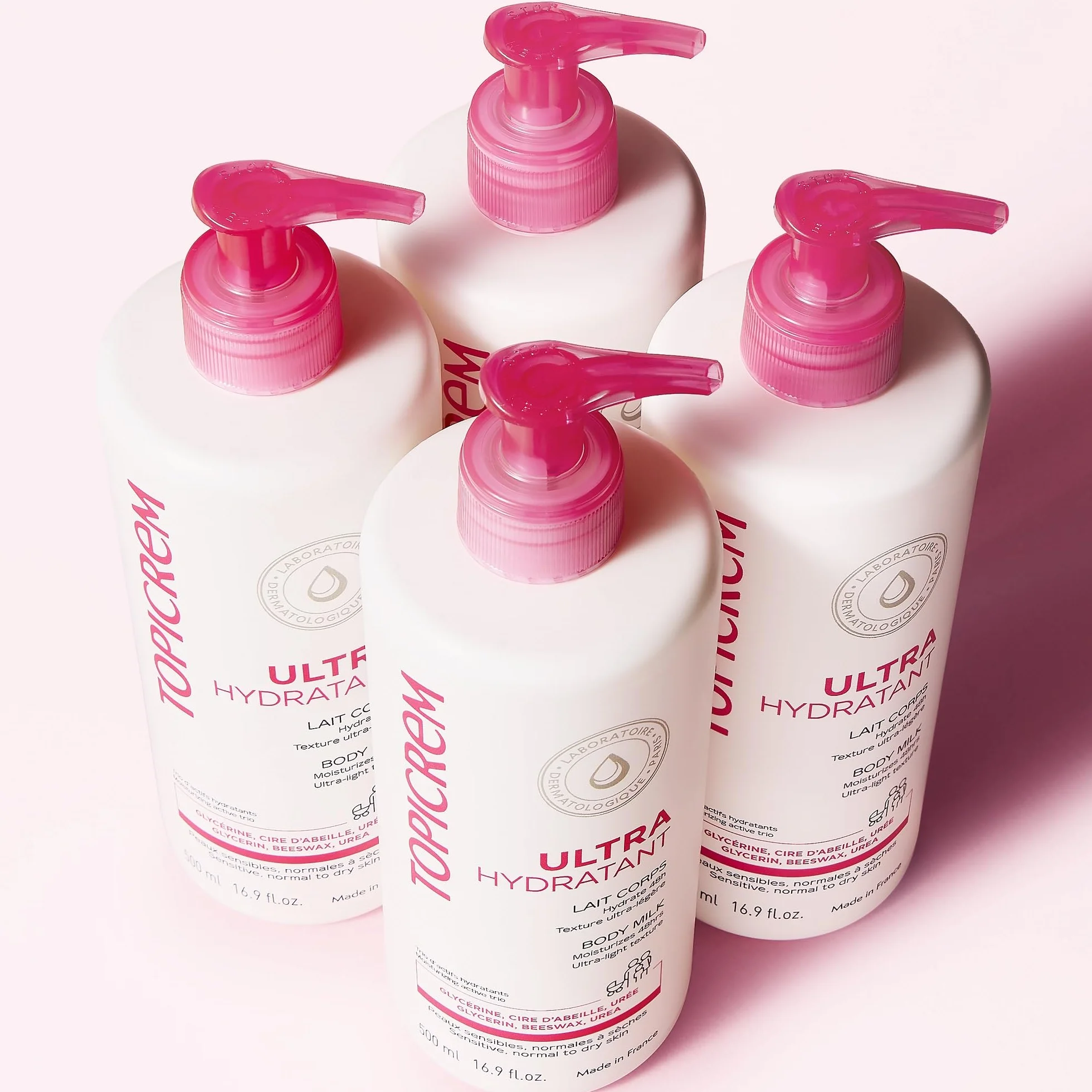 Topicrem Ultra Hydratant Lait Corps Balsam do Ciała 2 x 500 ml Biały Różowy