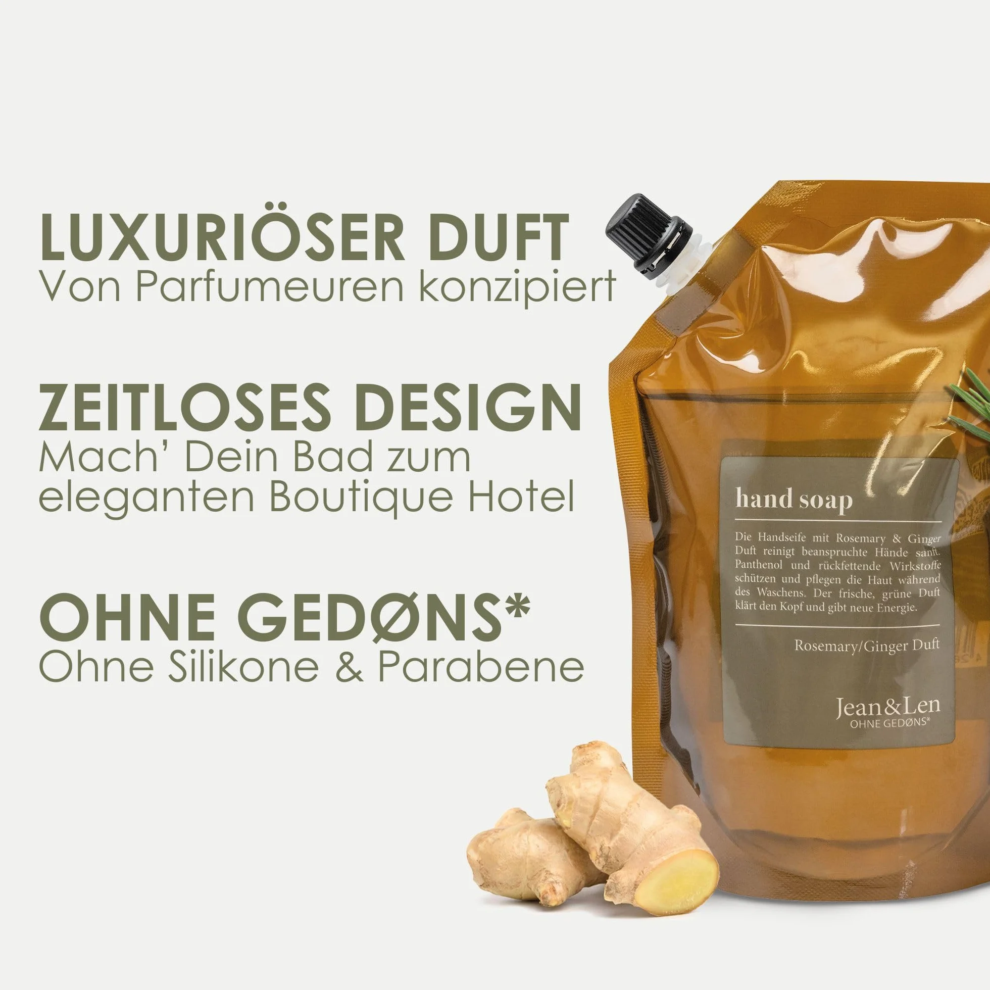 Jean & Len Rosemary & Ginger Mydło w Płynie 500 ml