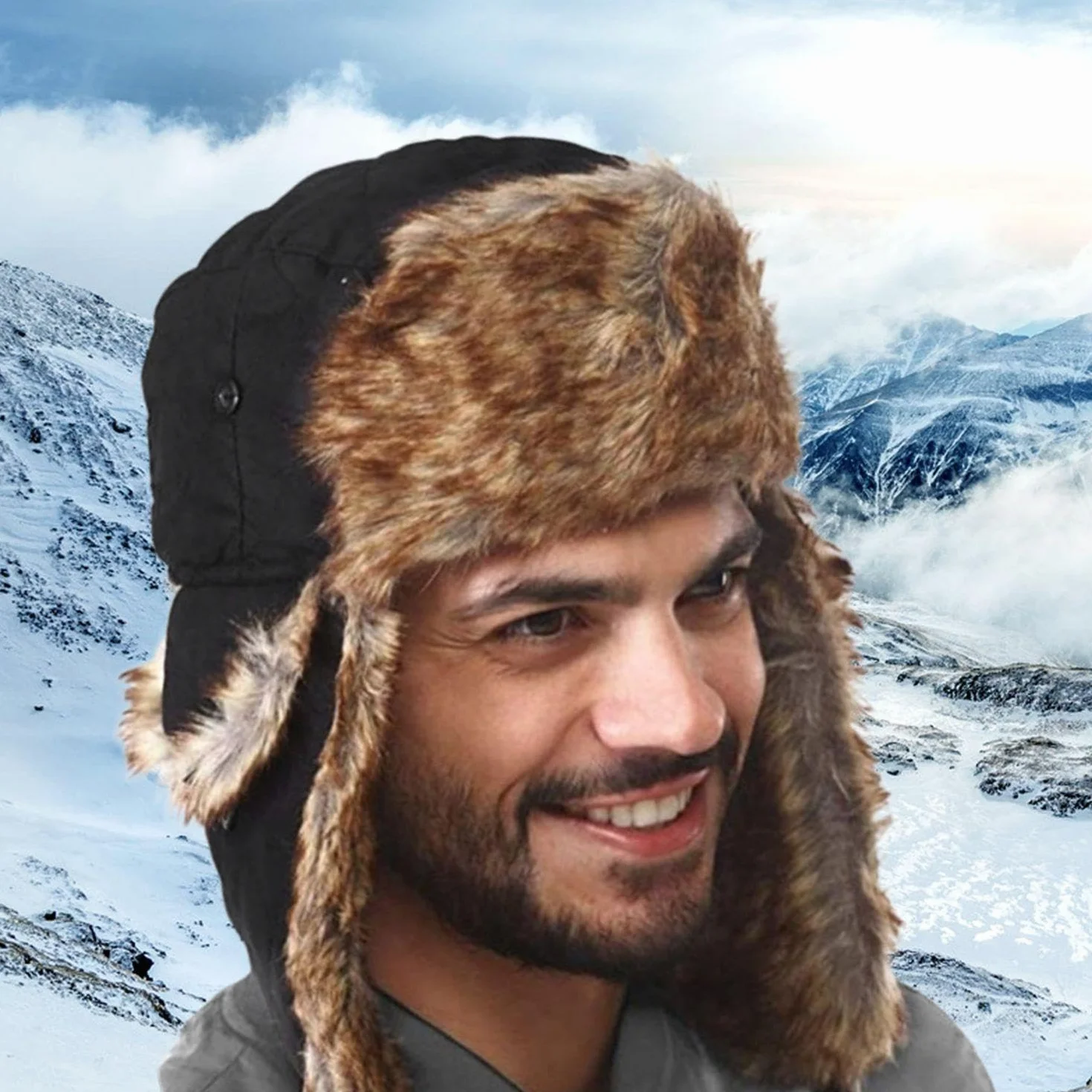 1 czapka ochronna na słuch i 1 wiatroszczelna maska, ciepła czapka zimowa, wodoodporna czapka, miękka pluszowa czapka, zimowe produkty outdoorowe, czarny, S-M