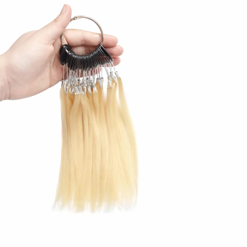 Ludzkie włosy dziewicze 30 sztuk Próbka do farbowania włosów Blond Przedłużanie włosów