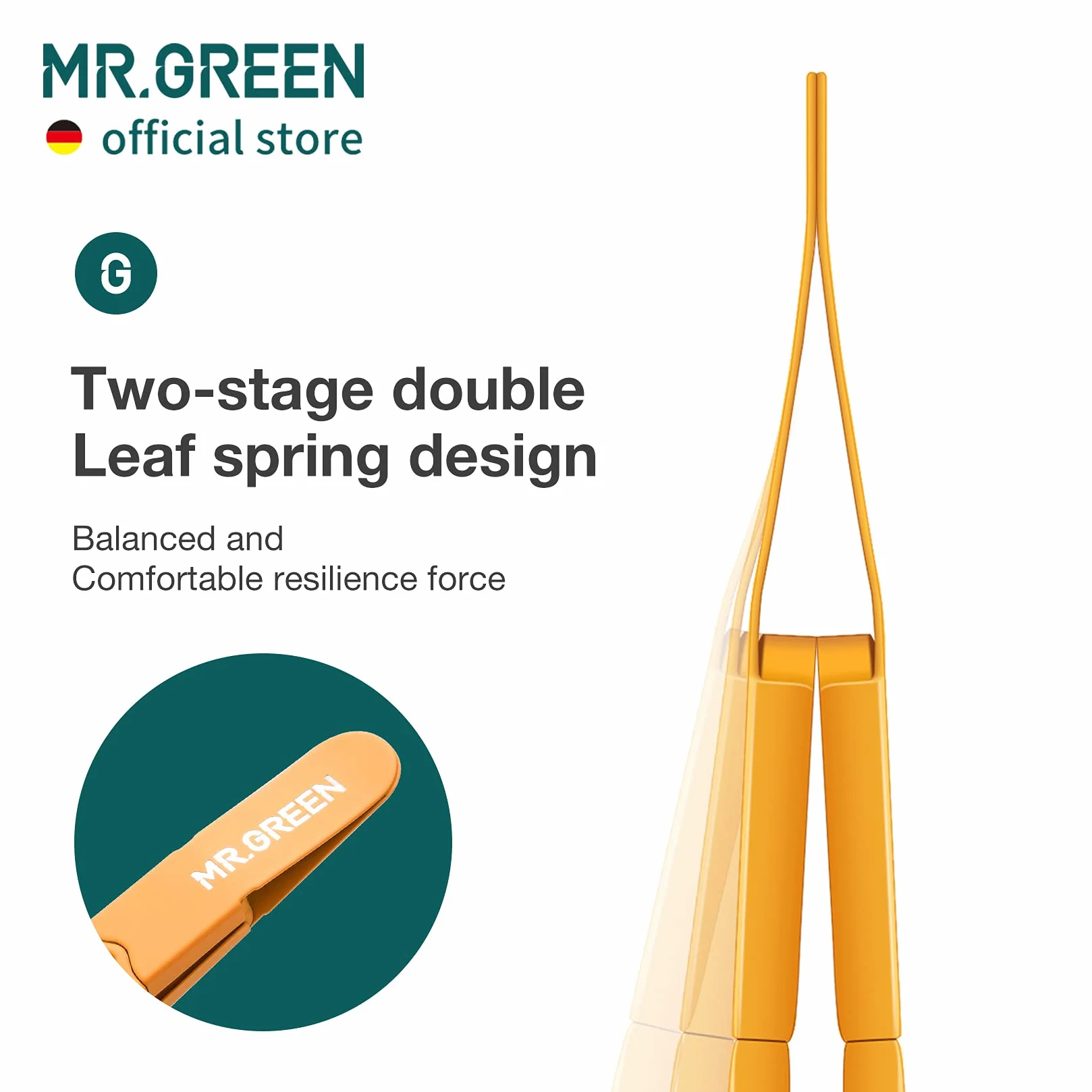MR.GREEN Pęseta do brwi ze stali nierdzewnej ukośna pomarańczowa