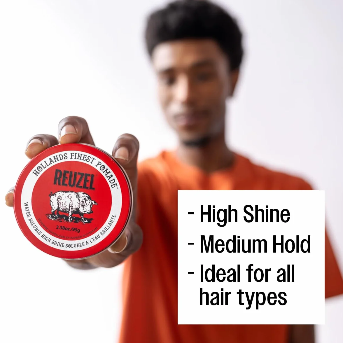 Reuzel Red Water Soluble High Sheen Pomade, 113 g