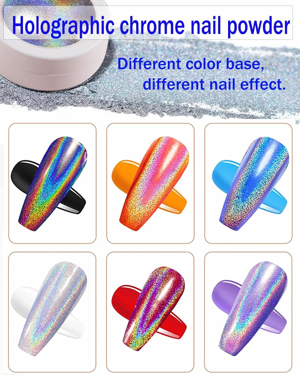 Wahshei 6 Chromowy Puder do Paznokci, Chromowy Puder z Efektem Lustra, Holo Chromowy Puder, Puder z Efektem Perłowym do Paznokci Glazed Donut