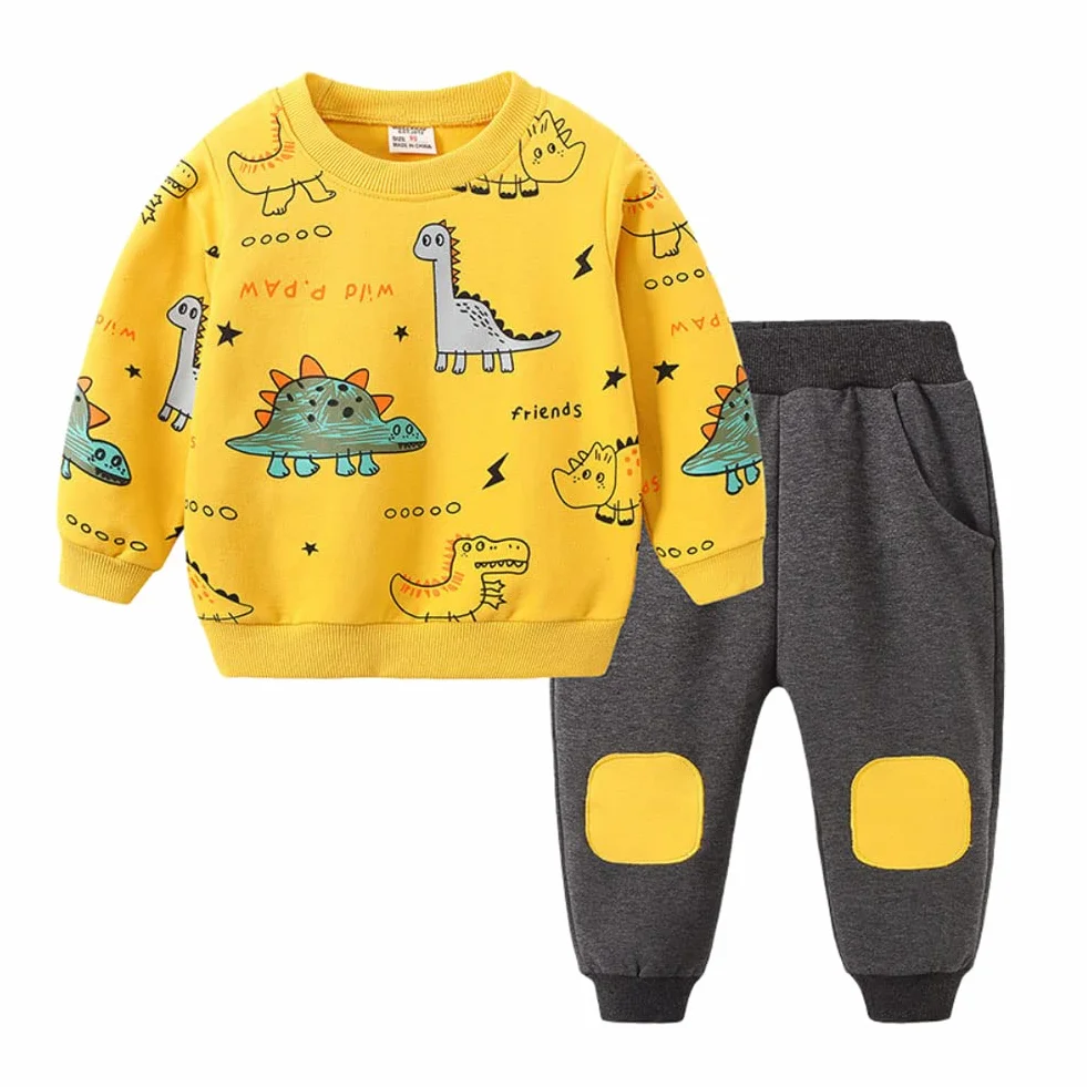 FedMois Dziecięcy dres treningowy dres sportowy, bluza dresowa + spodnie bawełniane, 92-98
