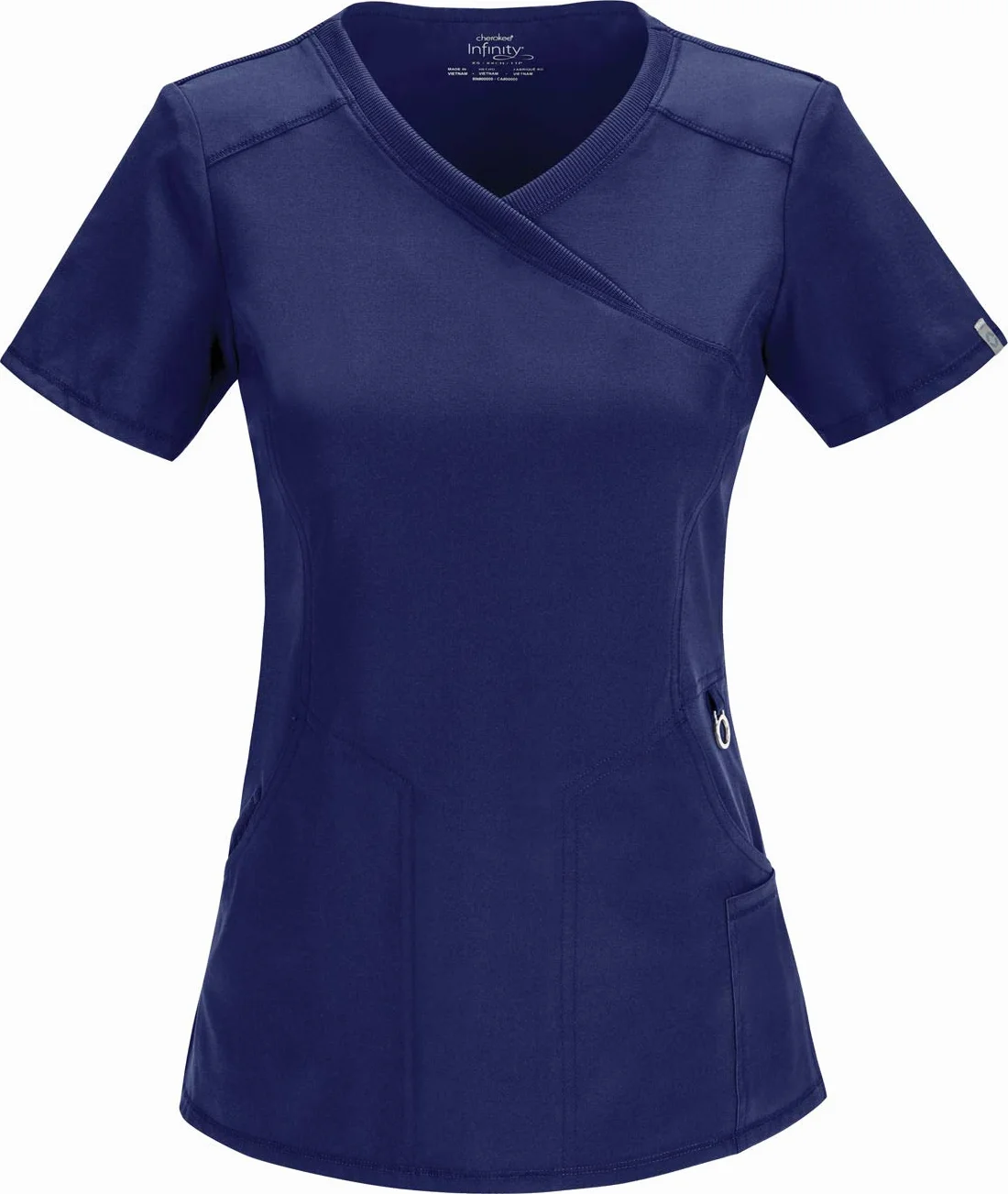 Cherokee Damski Scrub-Top Infinity – wzór mock z kieszeniami
