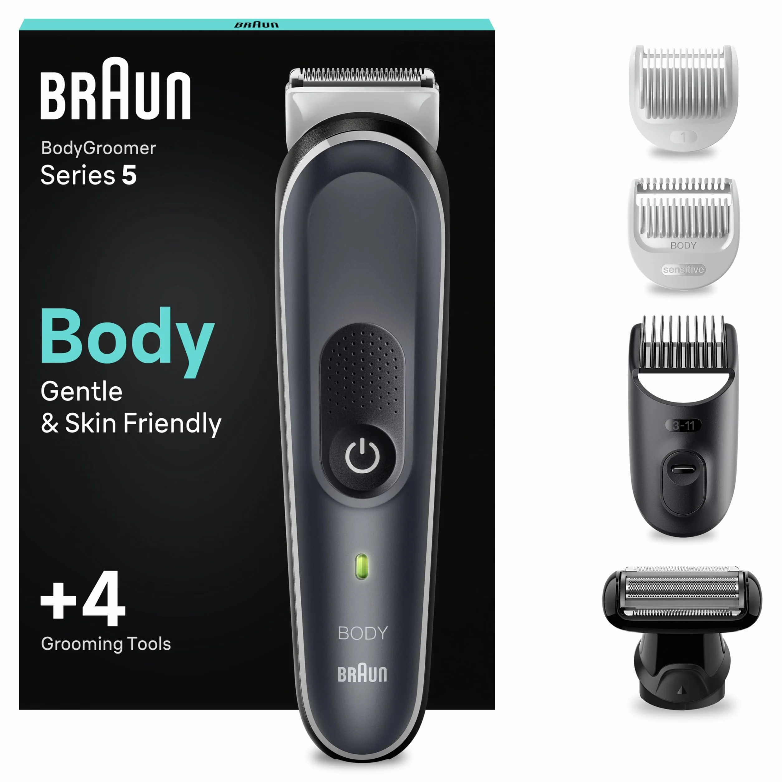 Braun Series 5 Bodygroomer BG5360 golarka dla mężczyzn, nasadki 1-11 mm, do golenia na gładko