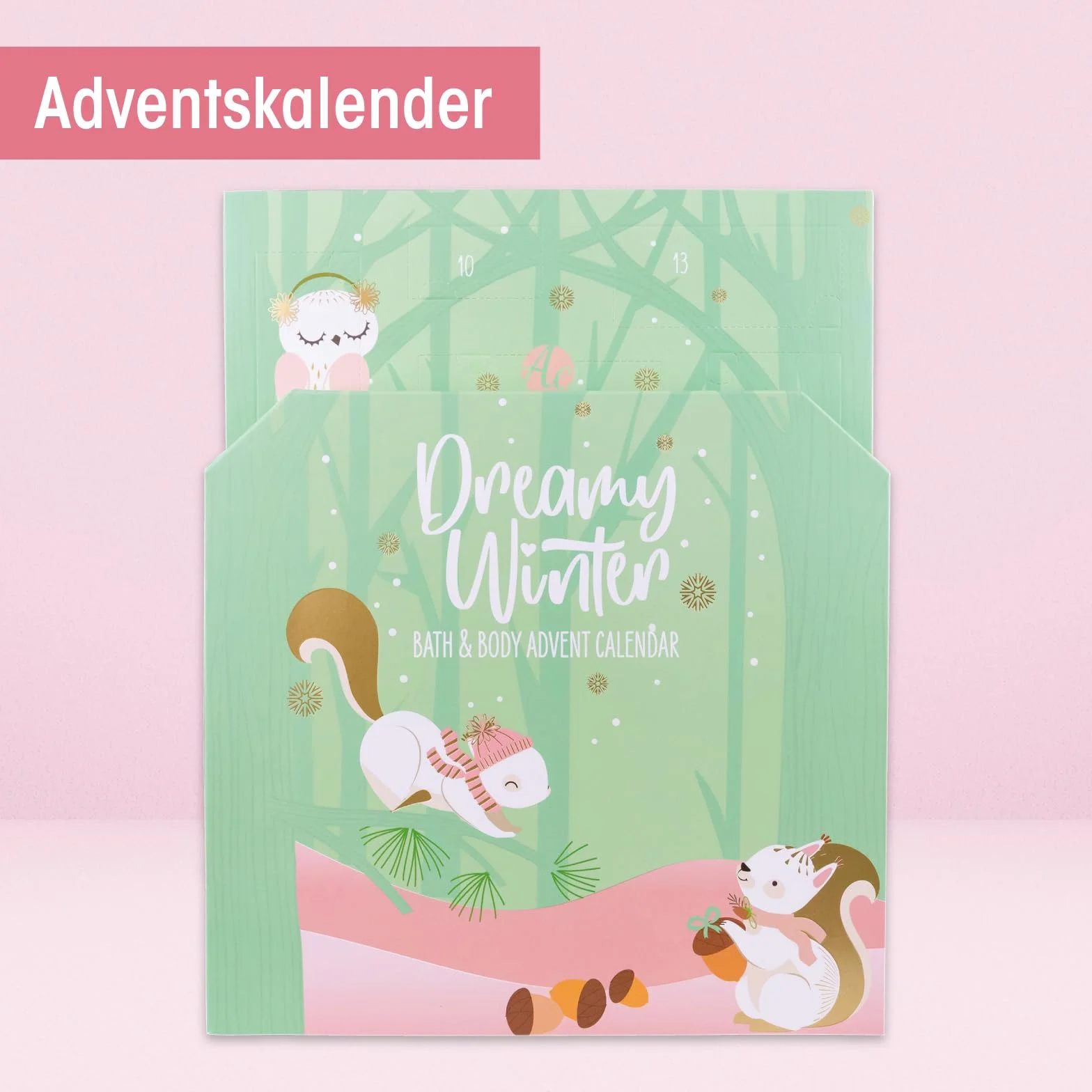 Accentra Kalendarz adwentowy z 24 produktami do pielęgnacji – kalendarz adwentowy Beauty z balsamem do ciała, kulkami kąpielowymi, żelem pod prysznic, szamponem, balsamem do ust, kremem do rąk