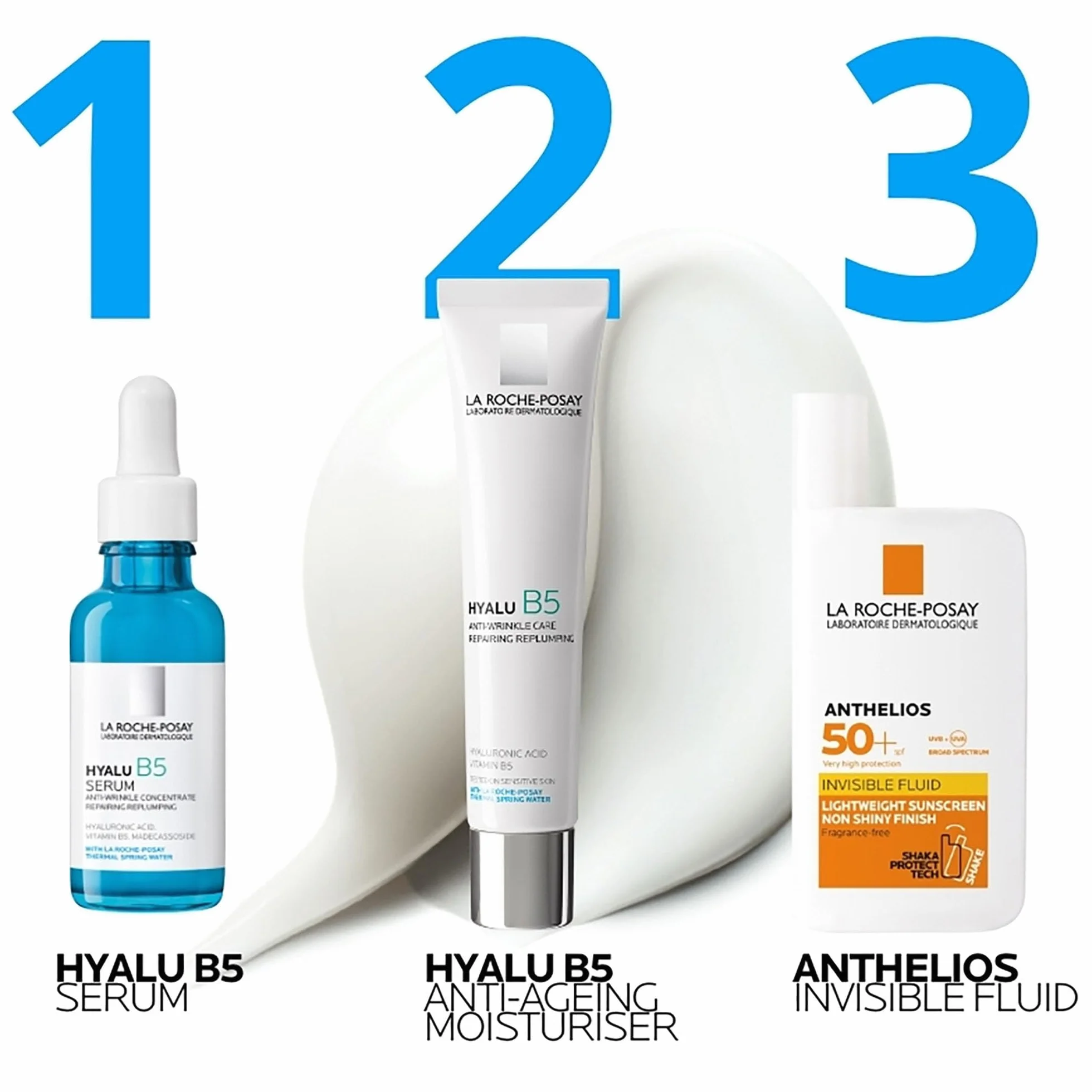 La Roche Posay Hyalu B5 krem przeciwzmarszczkowy, do skóry wrażliwej, efekt utrwalający i regenerujący, świecąca skóra, wzbogacony kwasem hialuronowym, witaminą B5 i wodą termalną, 40 ml
