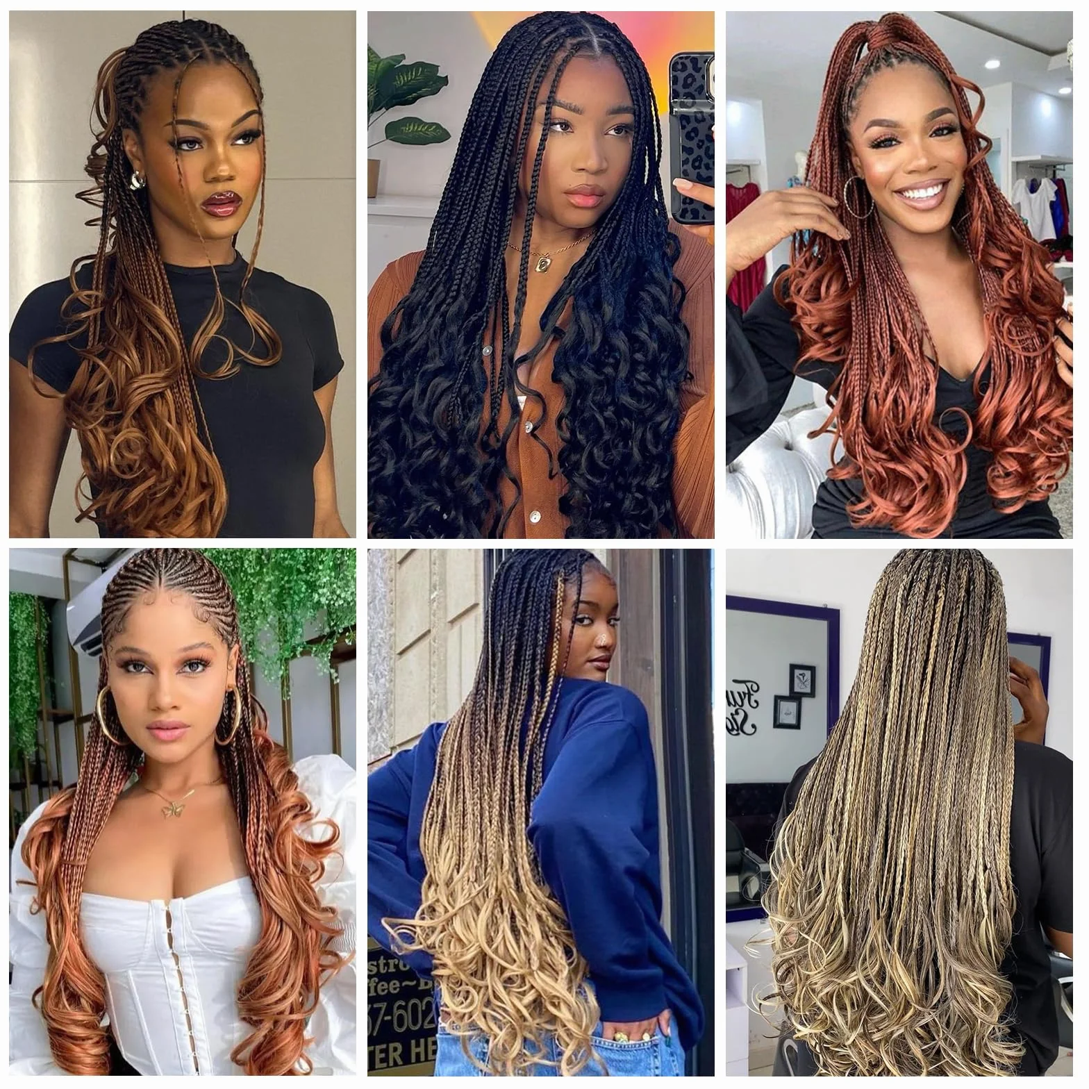 Francuskie Curly Hair 24 cale Pre Stretched Bouncy Braiding 8 Pack, Curly Ends French Curl Braids Crochet Hair Extensions (1B)