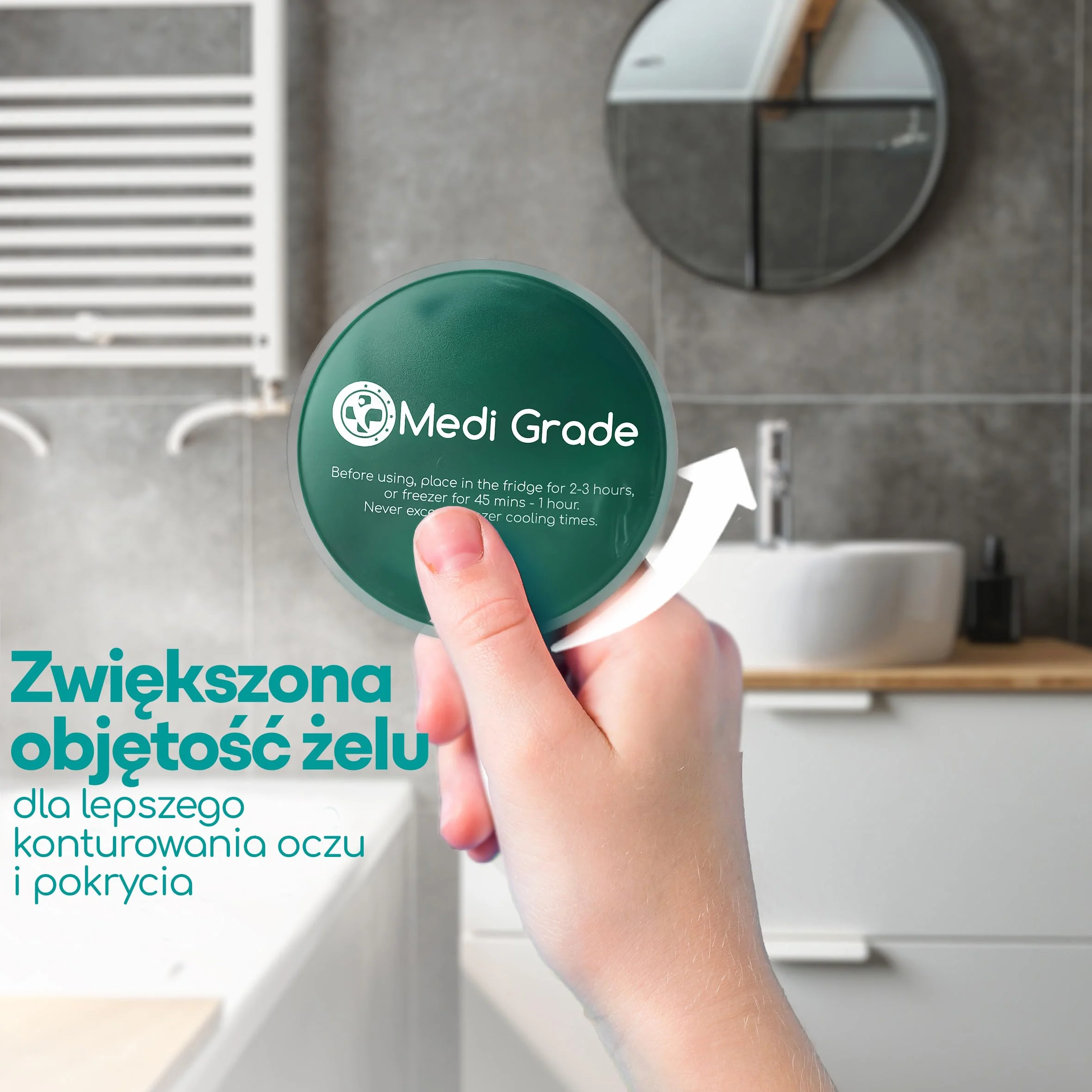 Medi Grade Żelowa Maska Chłodząca na Oczy Wielokrotnego Użytku z Regulowanymi Paskami
