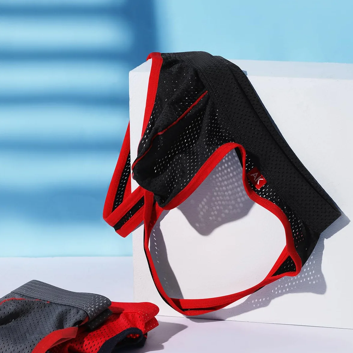 Jockstrap Męskie majtki z zawieszeniem, bielizna stringi sportowe, oddychające, majtki sportowe
