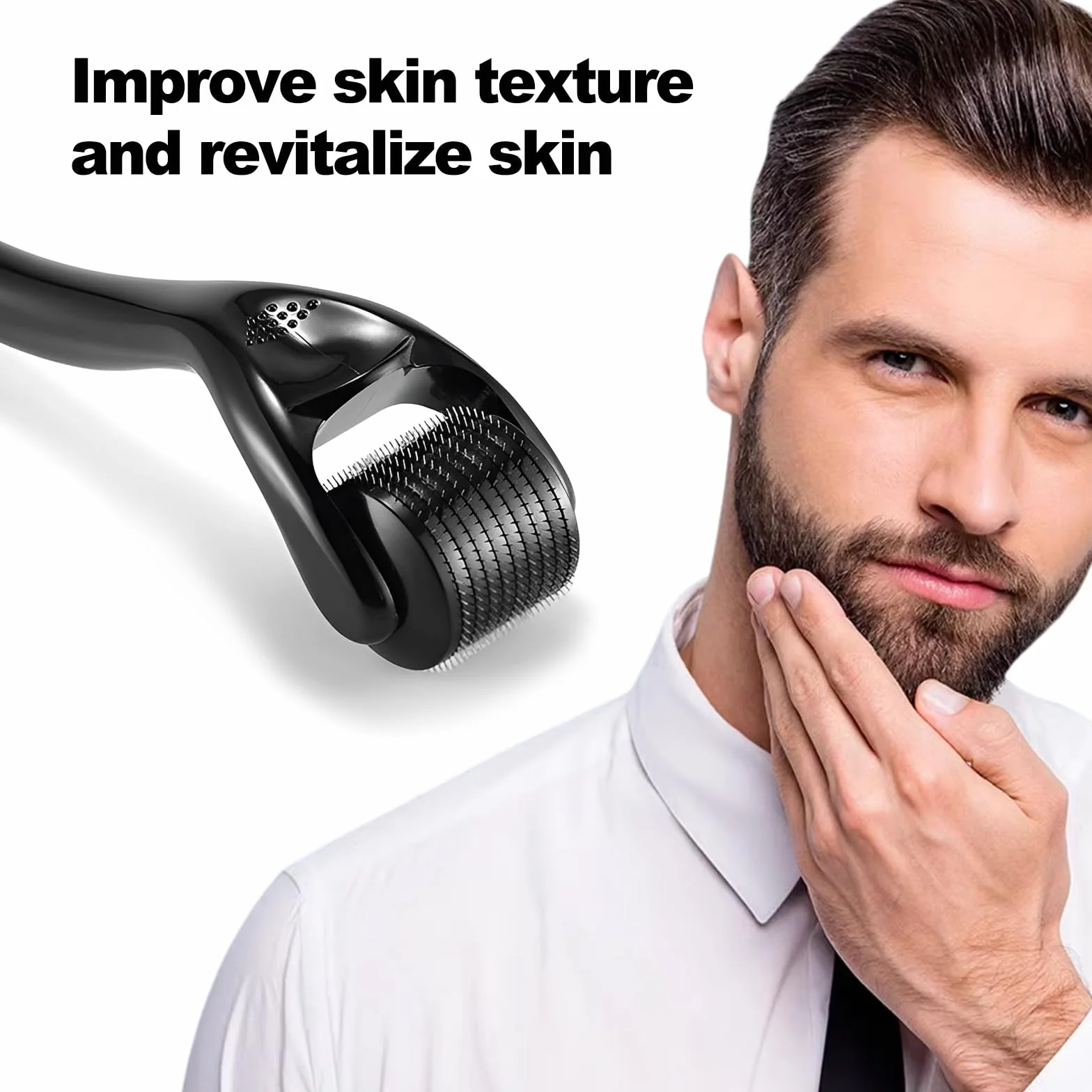 Derma roller 1,0 mm wałek do mikroigłowania brody twarzy i włosów