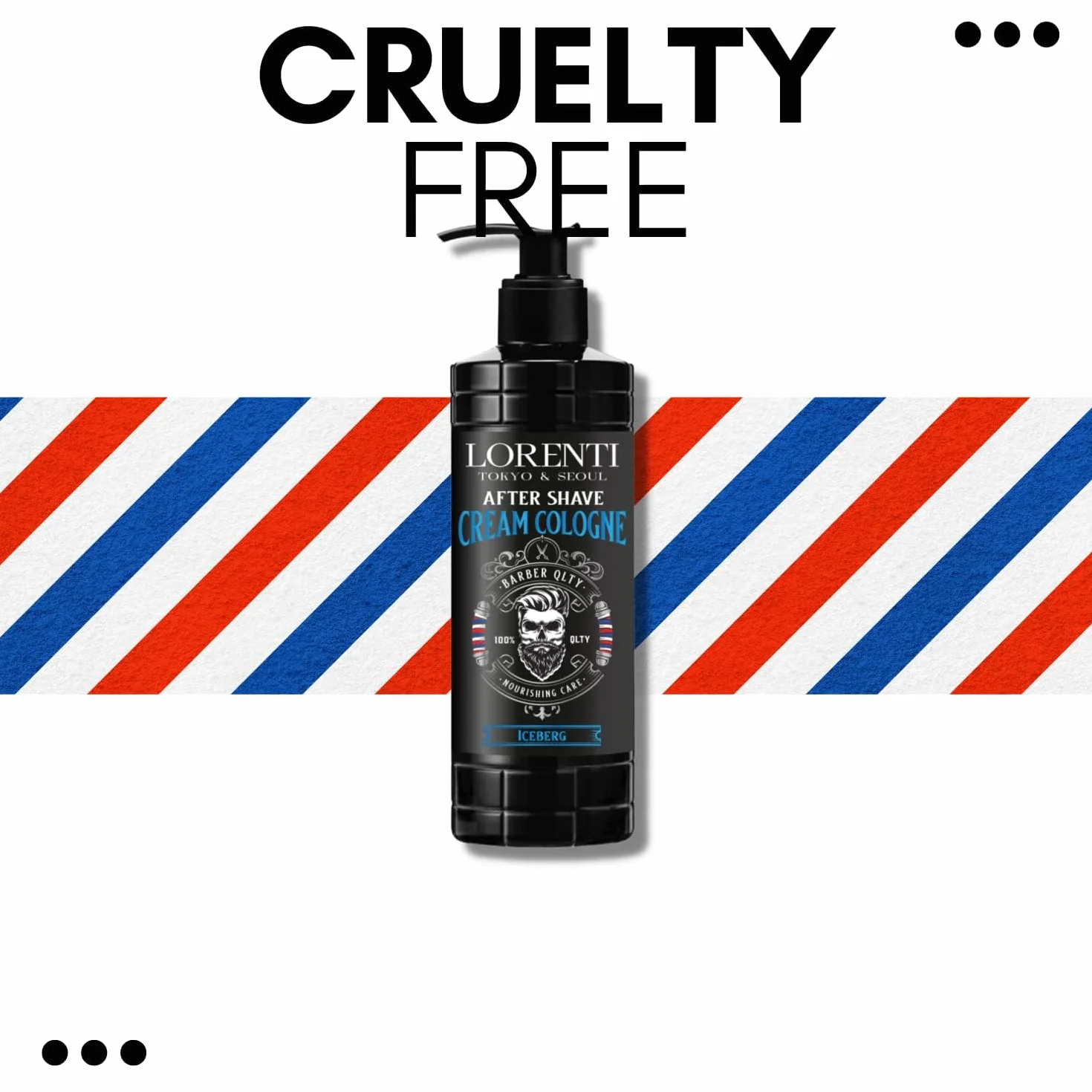 LORENTI TOKYO & SEOUL Barber After Shave Cream Cologne Lotion męski 400 ml lodowy | balsam po goleniu | Żel po goleniu fryzjerski