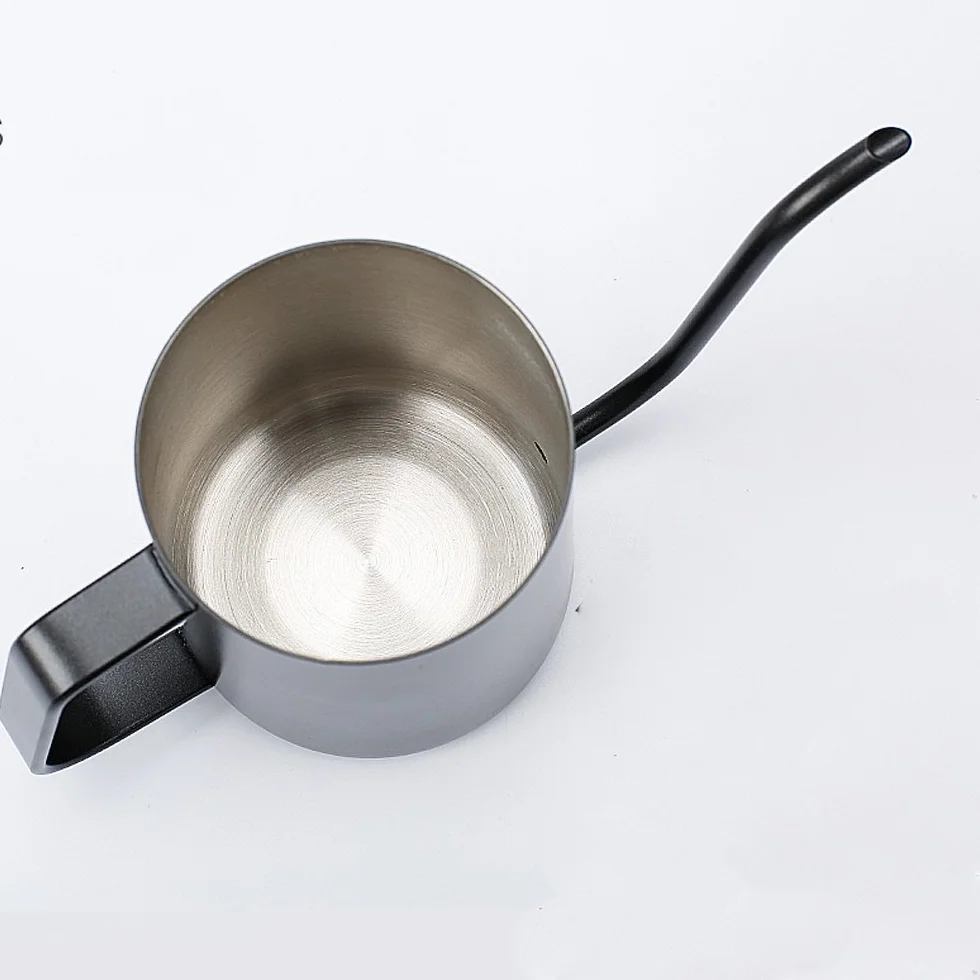 350ML Teflon Czarny Powłoka 5mm Gooseneck Drip Pot Ekspres do kawy (350ml z pokrywką)