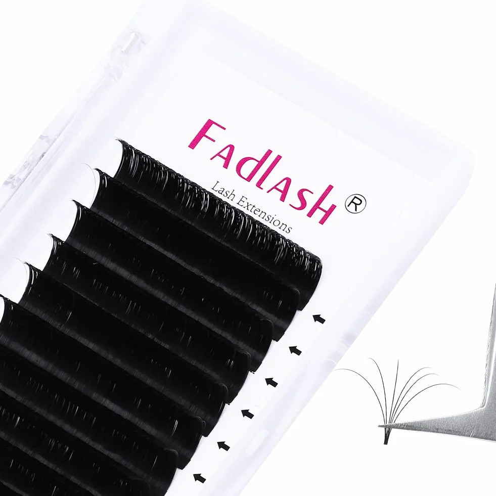Easy Fan Lashes FADLASH 0.07mm C Curl 12mm Pojedyncza Długość Self Fanning Przedłużenie Rzęs Objętość Rosyjska Russian Easy Fan Eyelash(0.07-C-12mm)