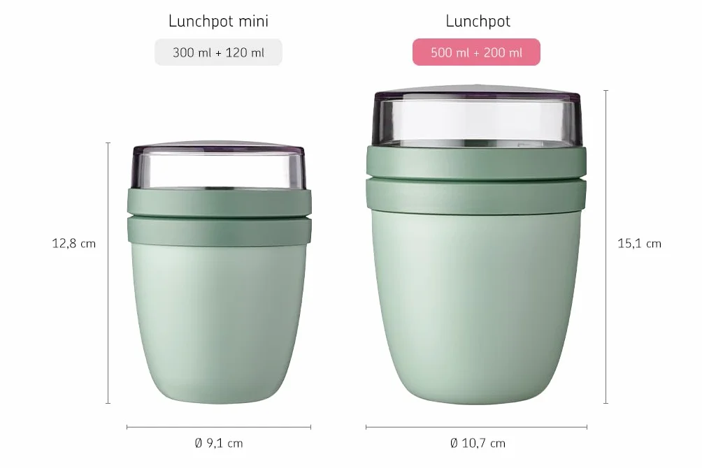 Mepal Overnight Słoik na Owsiankę, Praktyczny Kubek na Jogurt i Musli, Oddzielne Przegródki, Nadaje Się do Zamrażarki, Kuchenki Mikrofalowej i Zmywarki, 500 Ml + 200 Ml, Czarny (Nordic Black)