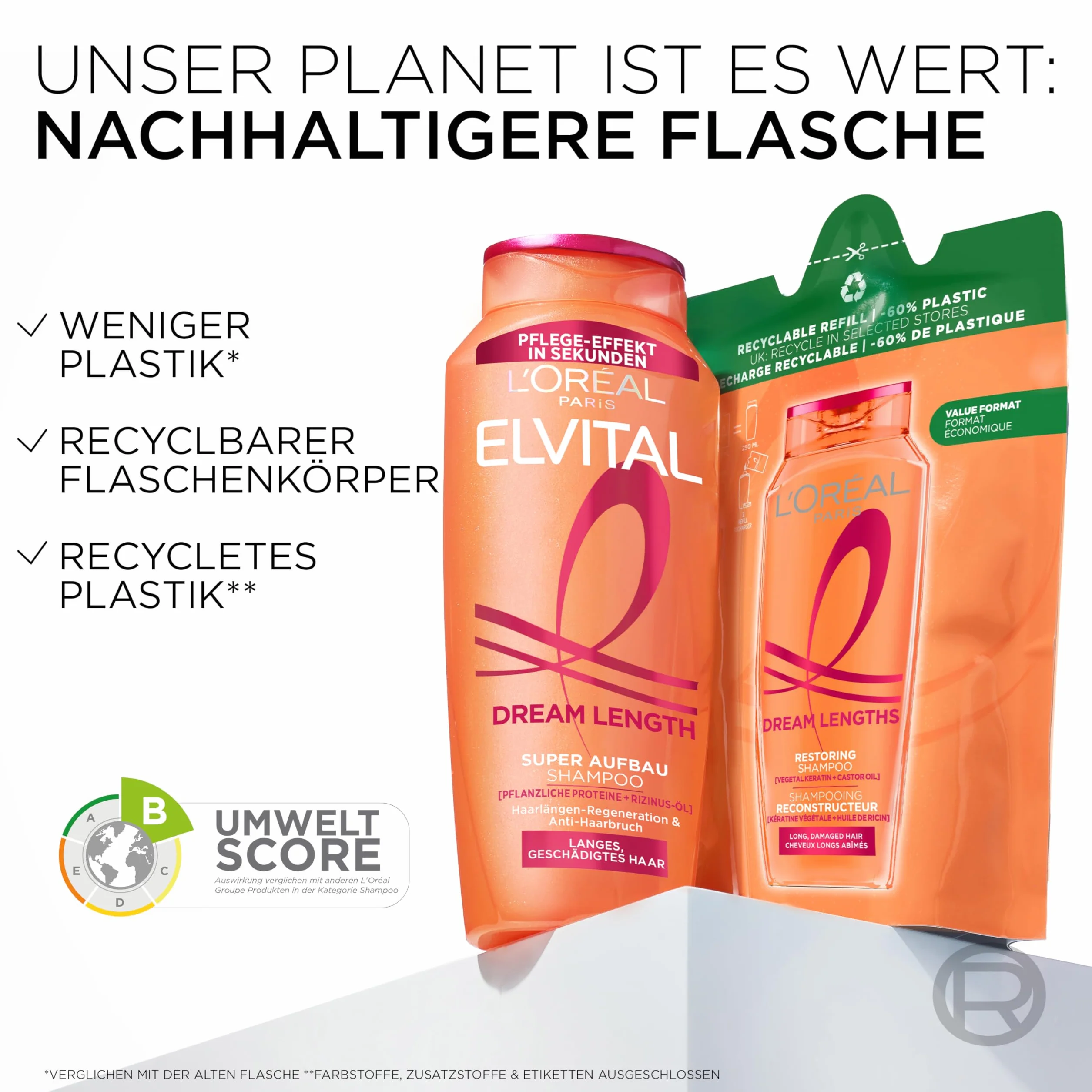 L'Oréal Paris Elvital Dream Length Super szampon regenerujący 1000 ml z olejkiem rycynowym