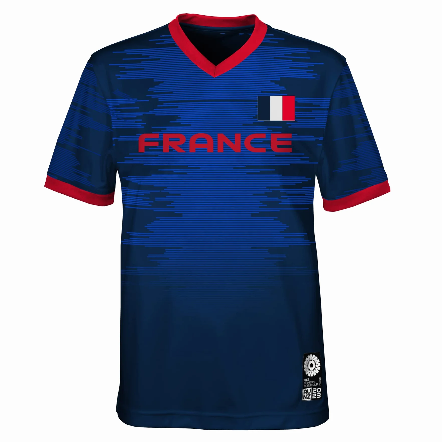 FIFA Official Team Jersey 2023-World Cup of Football Woman-France T-Shirt, niebieski, 12-13 lat mieszany, Niebieski