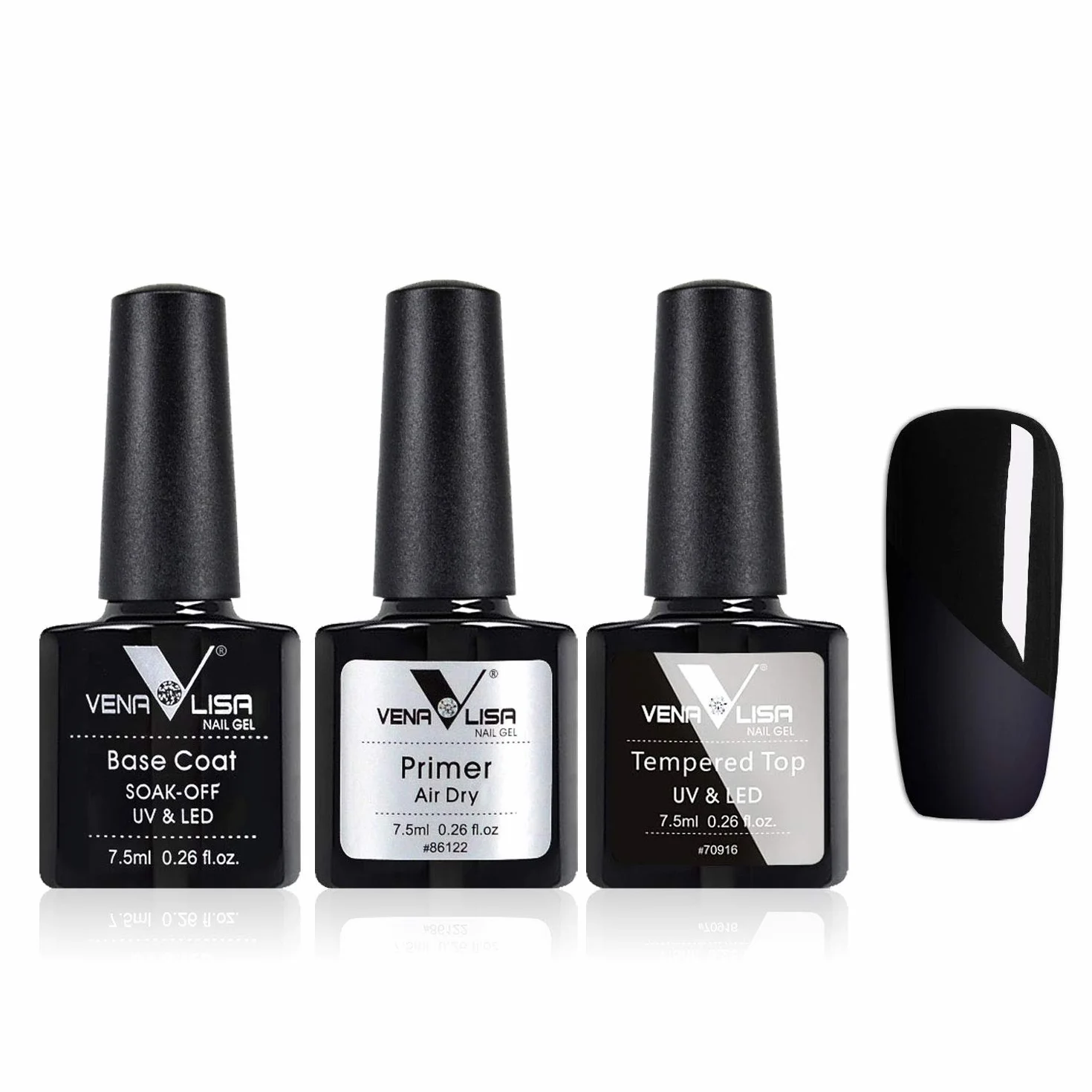 VENALISA Base and Top Coat with Nail Primer Gel lakier do paznokci, zestaw lakierów do paznokci, długotrwały, bez wycierania, utwardzany top coat shiny soak off UV LED Gel Polish (Need Curing Under UV