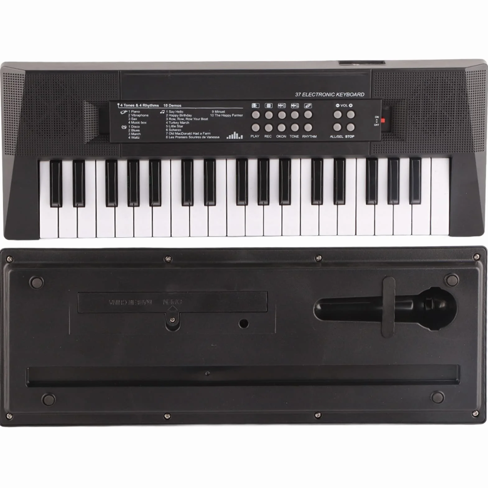Zabawka na instrumenty muzyczne: 37-klawiszowa klawiatura elektryczna z mikrofonem i funkcją nagrywania