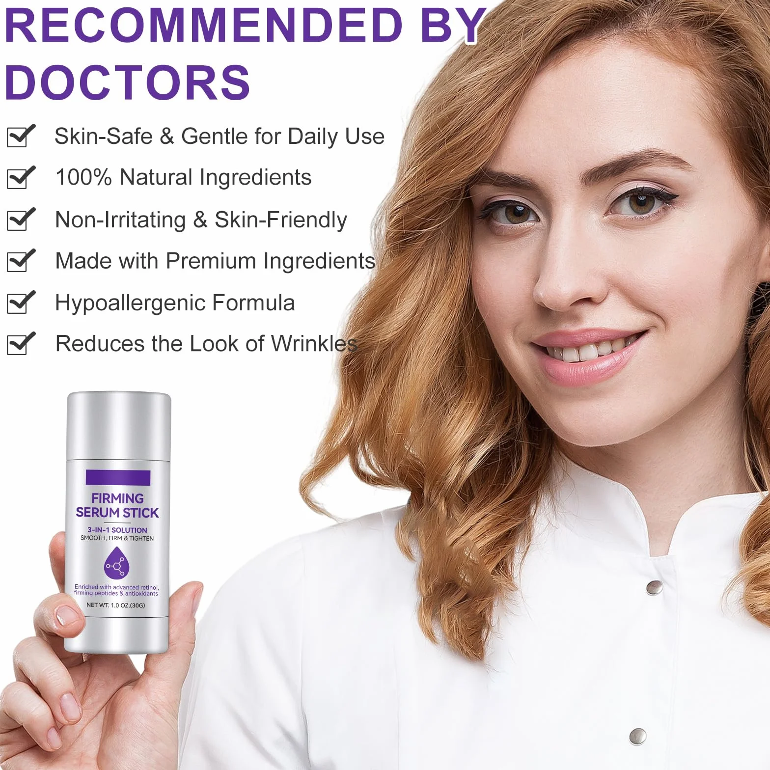 Retinol Ujędrniające serum w sztyfcie, Advanced Retinol Firming Serum Stick, peptydy zapobiegające zmarszczkom, pałeczki kolagenowe, przeciwzmarszczkowe, do ciała, podnoszenia