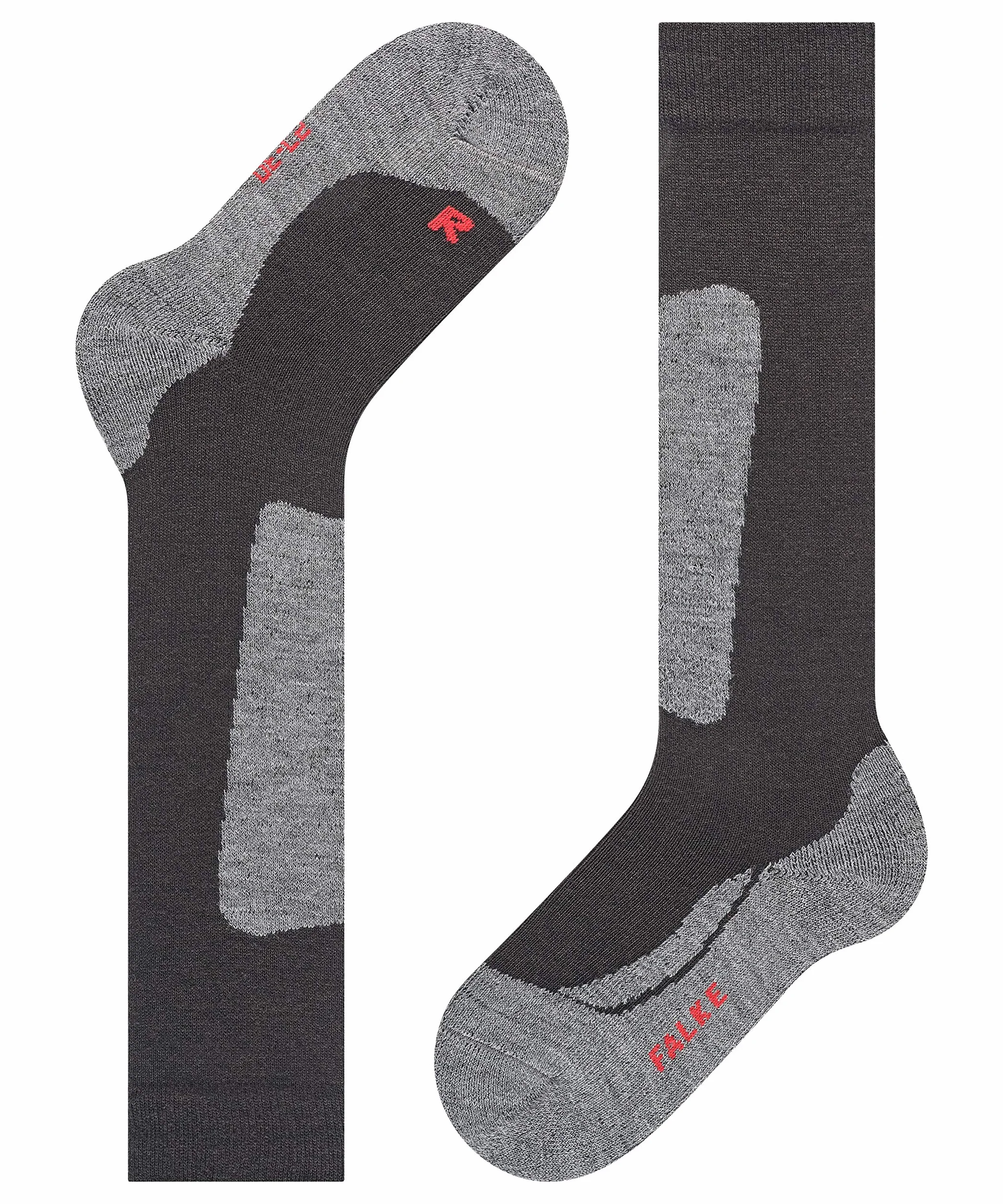 FALKE Uniseks - dzieci Skarpety narciarskie Active Ski K Kh Wełna ciepłe grube 1 Para, Czarny Black 3000, 27-30