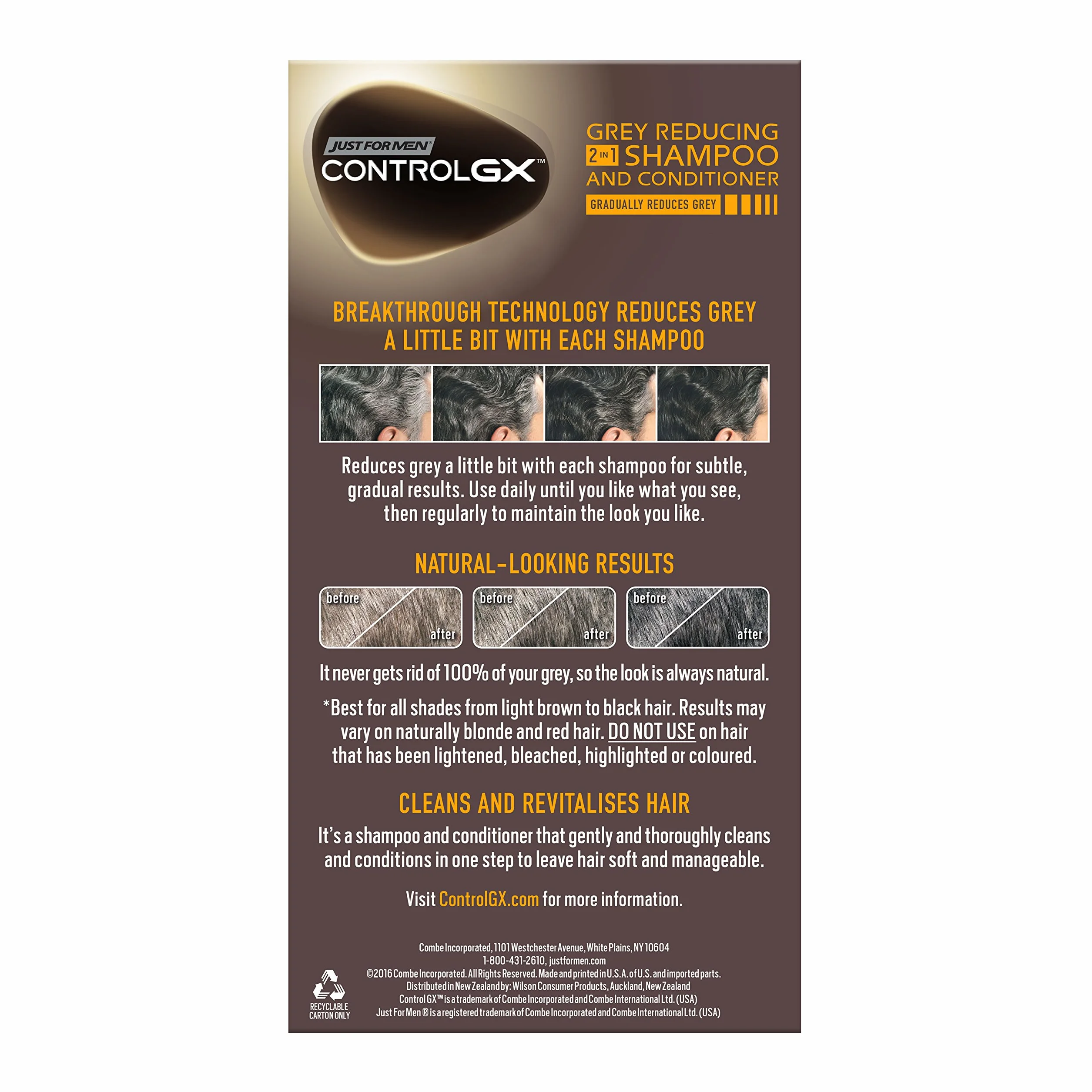 Just for Men Control GX szampon i odżywka 2 w 1, 3 szt.