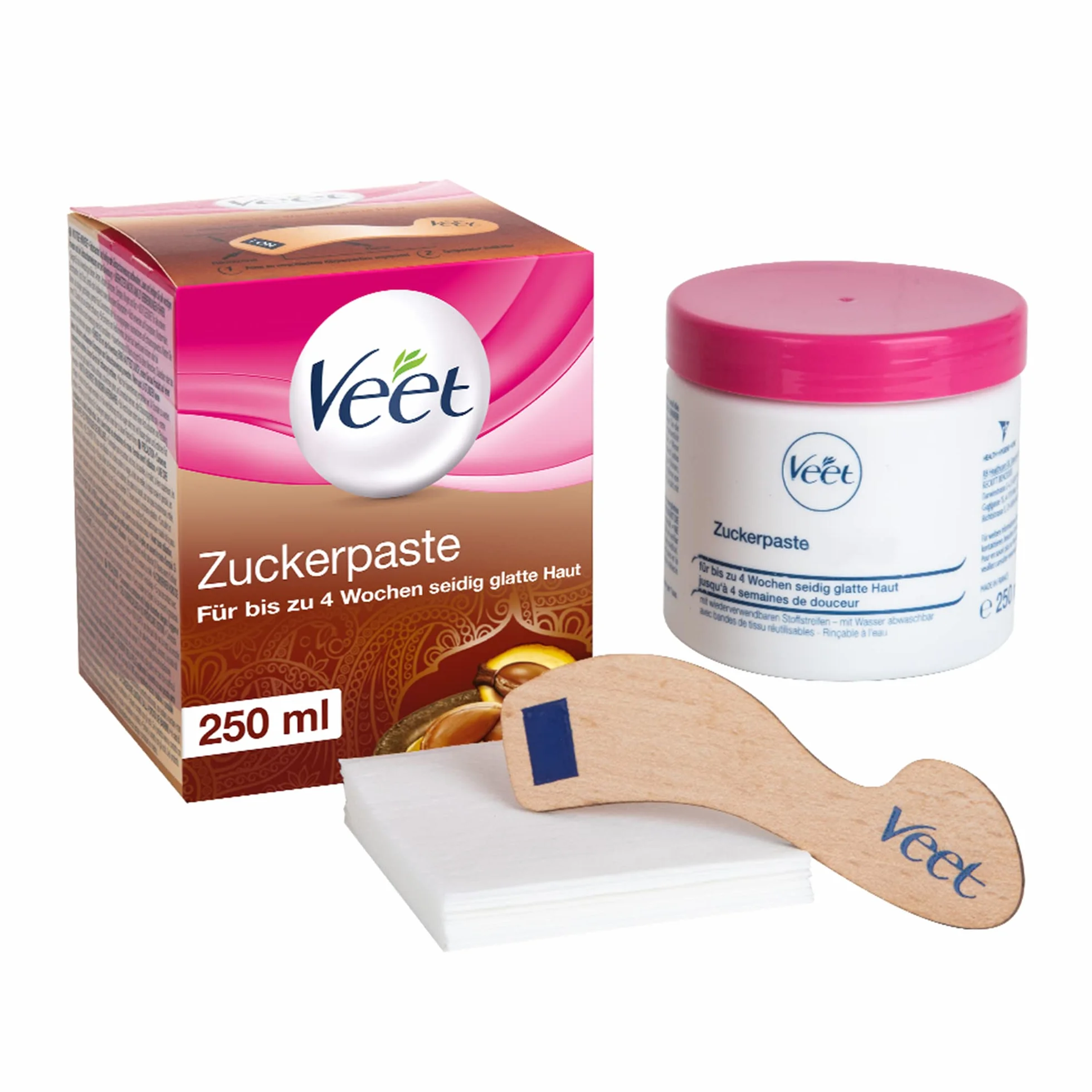 Veet Pure pasta cukrowa z wanilią 250 ml z szpatułką i paskami