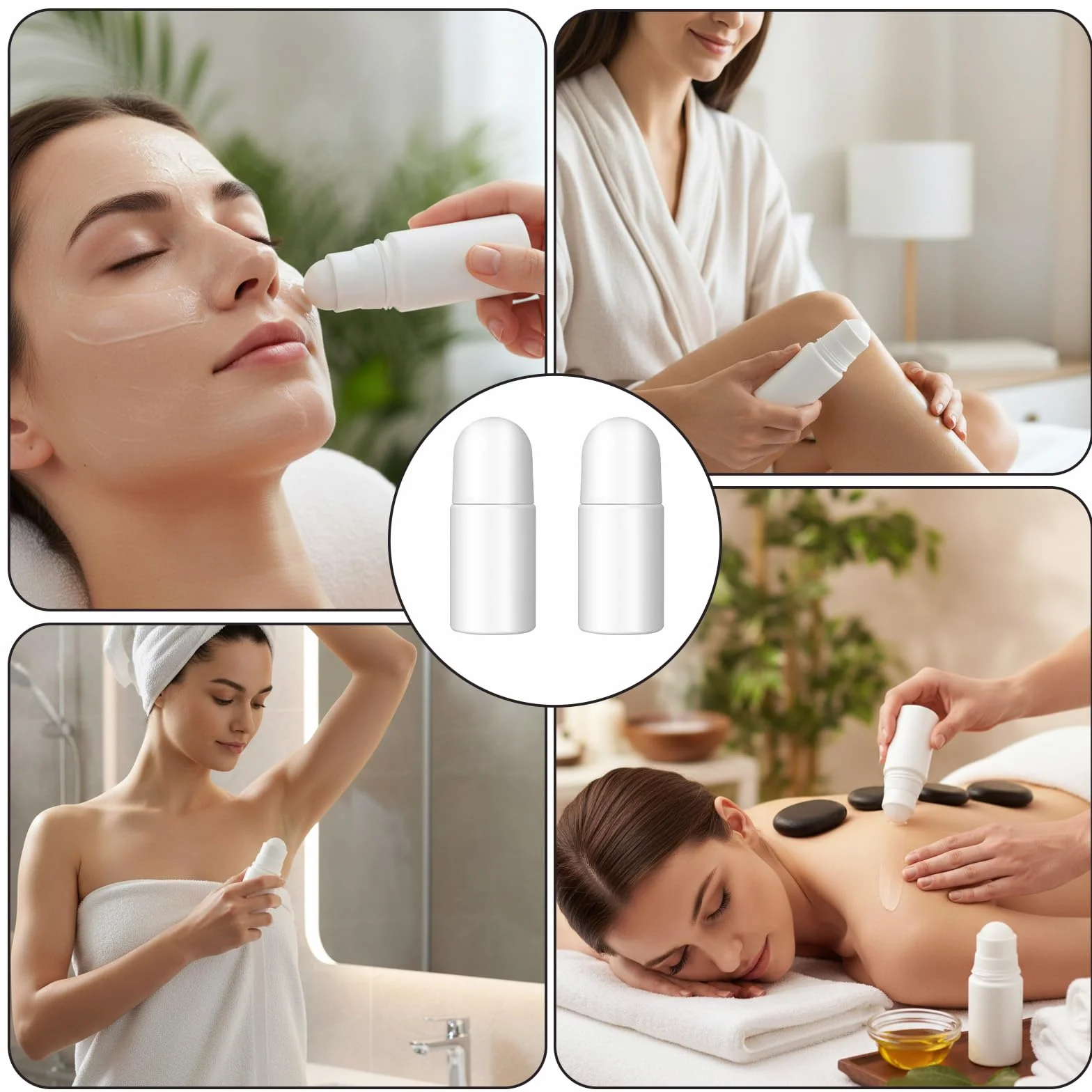 6 szt. 50 ml butelek typu roll-on, puste butelki wielokrotnego napełniania, pojemniki z nakrętkami, szczelne pojemniki na dezodoranty do samodzielnego wykonania, dezodoranty, olejki eteryczne