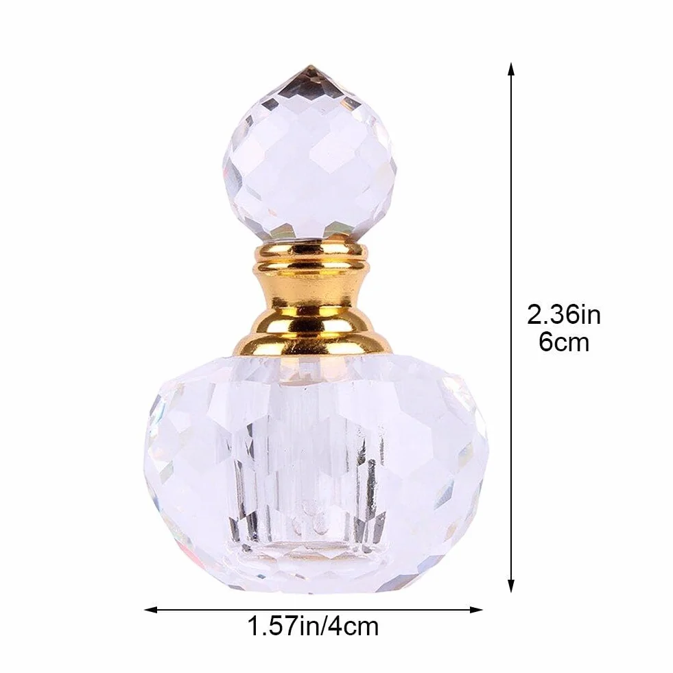 Szklana butelka perfum vintage z zakraplaczem na olejek eteryczny