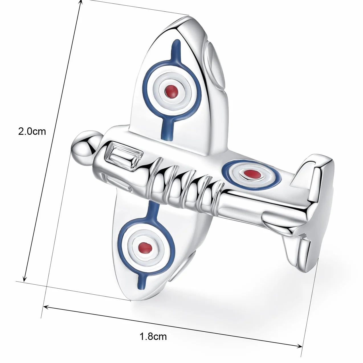 HONEY BEAR Spitfire wojenny samolot samolot spinki do mankietów dla mężczyzn koszula srebrna wojownik z II wojny światowej, stal nierdzewna, Miedź, Bez kamieni szlachetnych