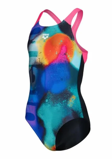 ARENA Pełny Dziewczynki Girl's Arena Spray Paint Swimsuit Swim Pro Back