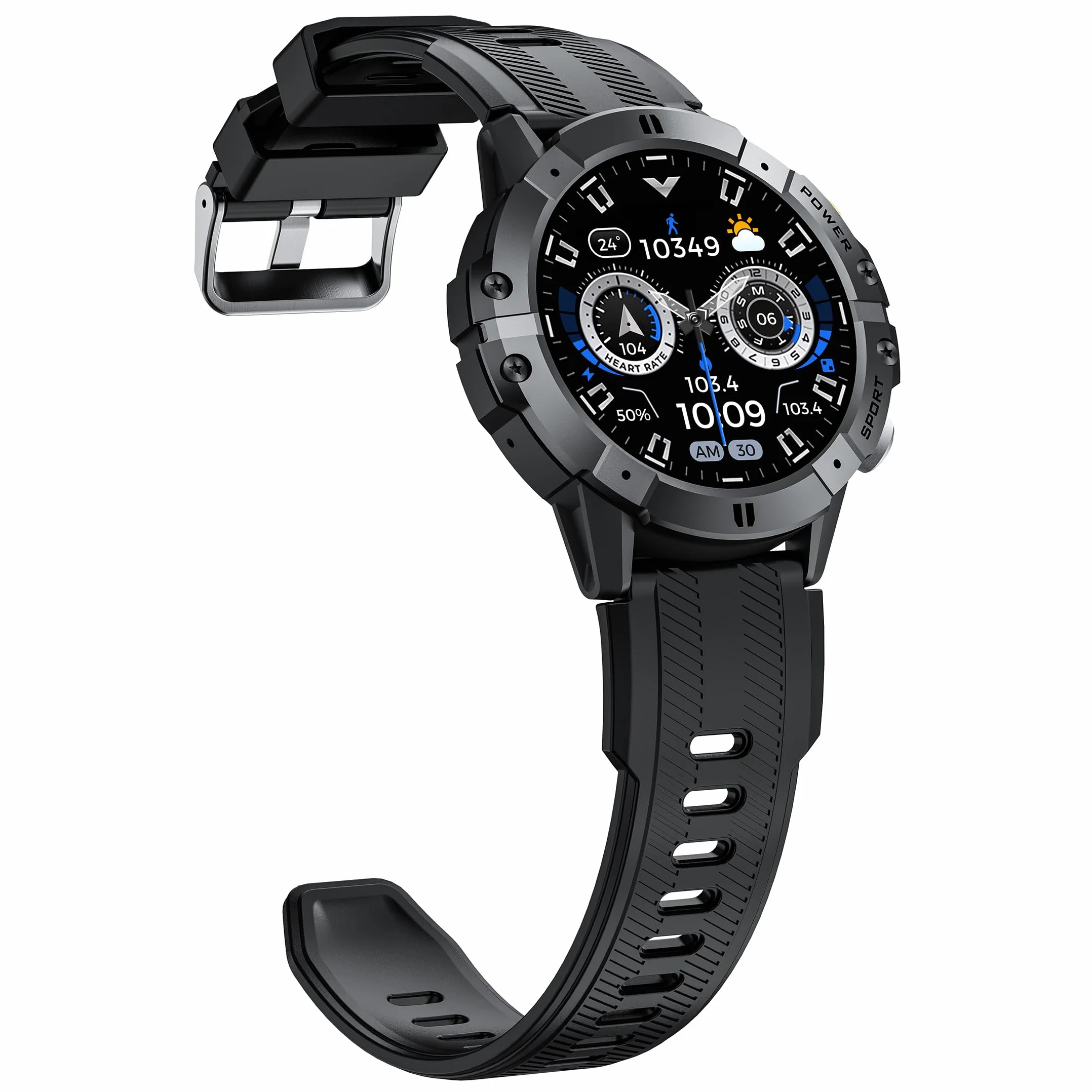 VIRAN Smartwatch męski, 1,52" Smart Watch z pomiarem ciśnienia krwi, wodoszczelność IP68, zegarek fitness ze SpO2, pulsometrem i monitorowaniem snu, zegarek fitness / zegarek sportowy z ponad 100