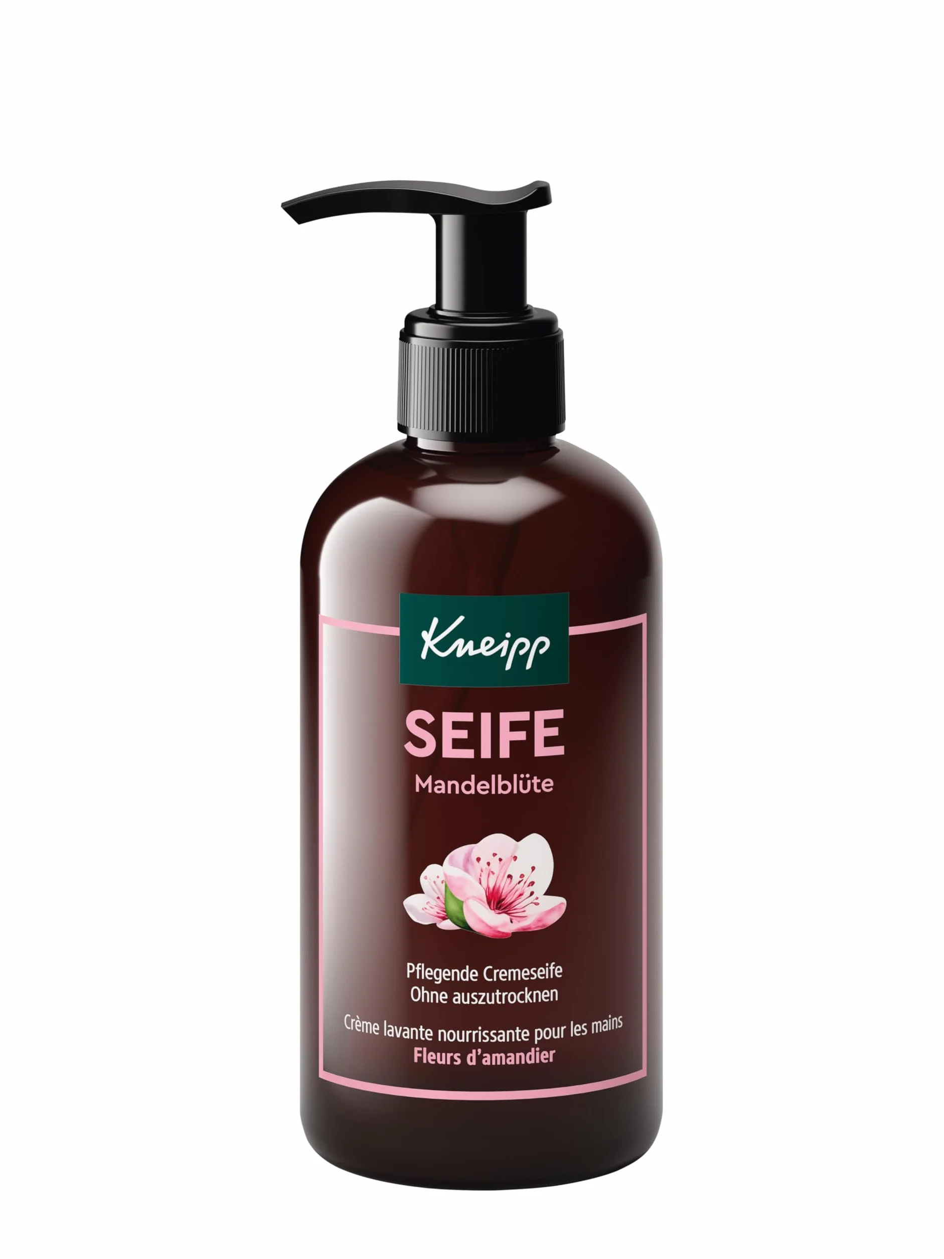 Kneipp Pielęgnujące mydło w kremie z kwiatami migdałów, kremowe mydło do antybakteryjnego czyszczenia rąk, naturalne olejki eteryczne dla wyjątkowego zapachu, 250 ml