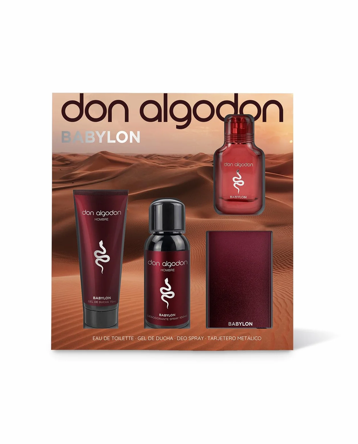 Don Cotton Men Zestaw Prezentowy Babylon - Męski zapach i pielęgnacja Zawiera zapach Babylon 30 ml, żel pod prysznic 75 ml, dezodorant w sprayu 100 ml i metalowy uchwyt na karty