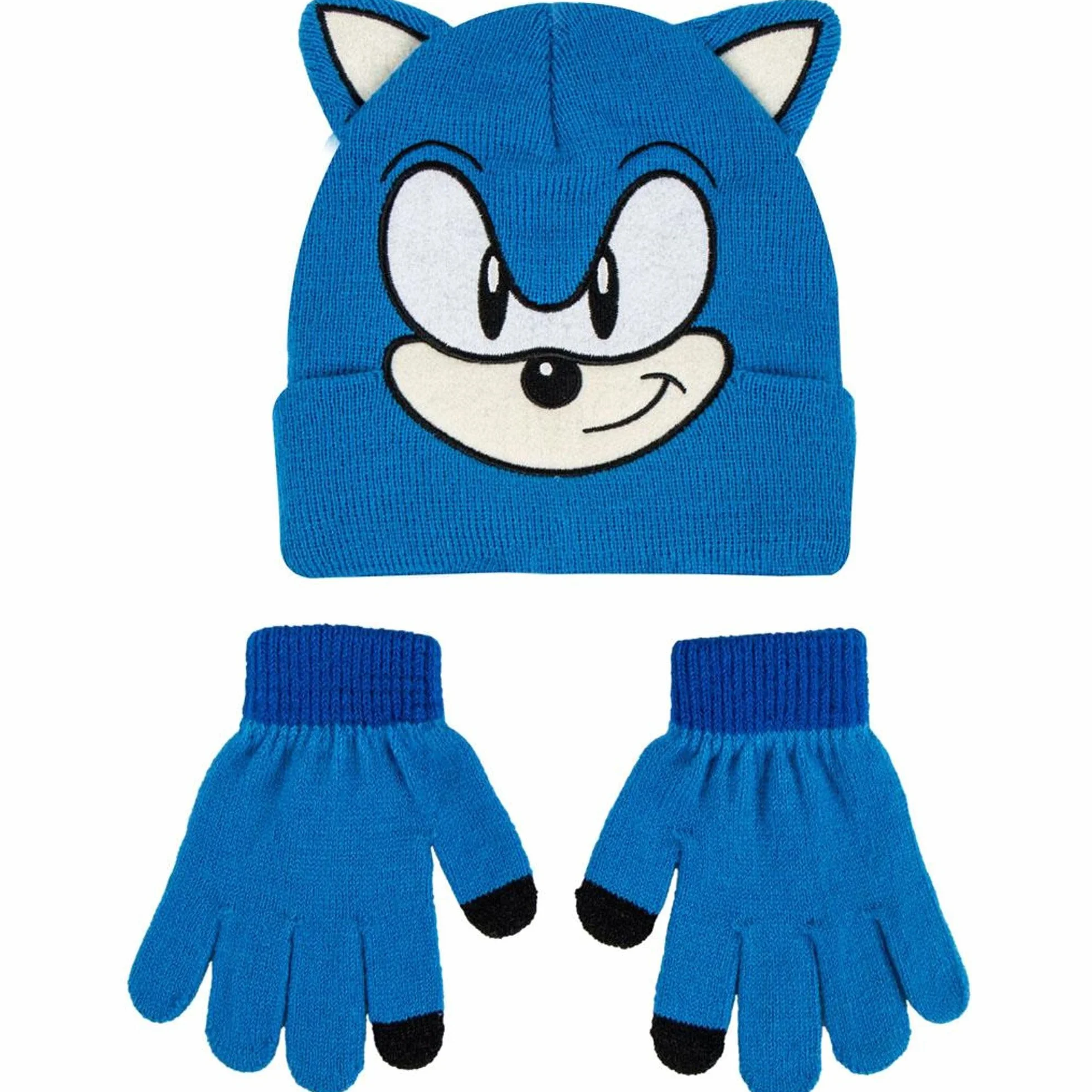 CERDÁ LIFE'S LITTLE MOMENTS Zestaw miękkich czapek i rękawiczek Sonic i Oficjalna licencja - Odzież termiczna dla dzieci Idealny na zimno 2 sztuki, Standard (2 sztuki) Unisex Dzieci