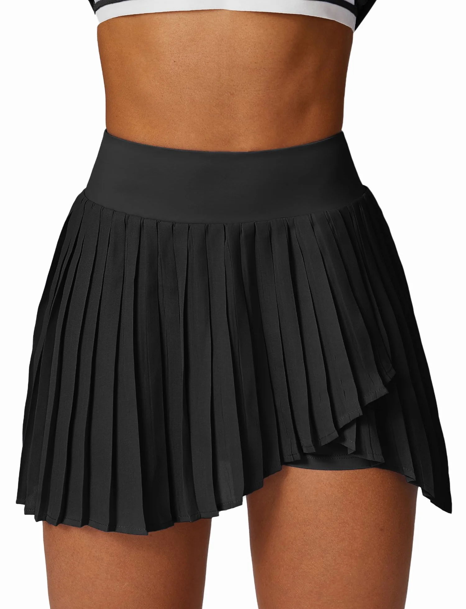 FEOYA Damska spódnica tenisowa spódnica golfowa ze spodniami wewnętrznymi, spódnica sportowa, wysoka talia, plisowana spódnica Skort, spódnica, spodnie treningowe, do biegania