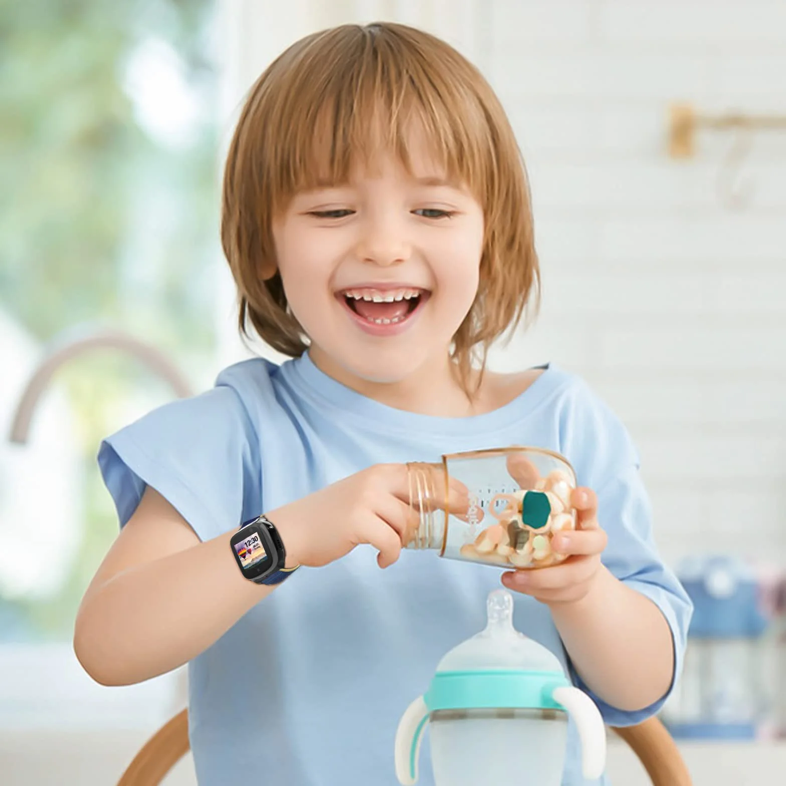 Xplora Xplora X5 Nylonowa bransoletka kompatybilna z Xplora Kids Smartwatch z zapięciem na rzepy, dla dziewcząt i chłopców, regulowana, pleciona, zamienna do Xplora X5 Play / XGO 2