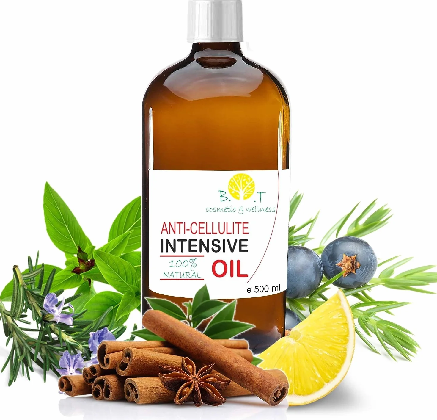 Olejek antycellulitowy 500 ml z olejkami eterycznymi wyszczuplający