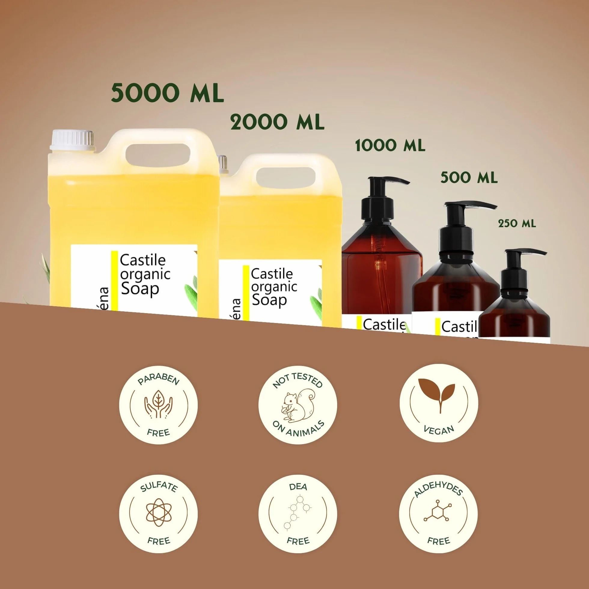 Organiczne Mydło Castile 100% Naturalne 500 ml