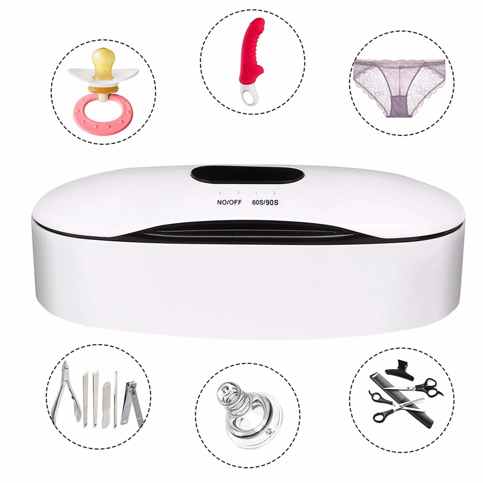 UV Light Sanitizer Box UVC sterylizator LED w stylu lat 60/90., timer z ładowaniem USB, do narzędzi do zdobienia paznokci, salonu piękności, manicure, pedicure (kabel USB)