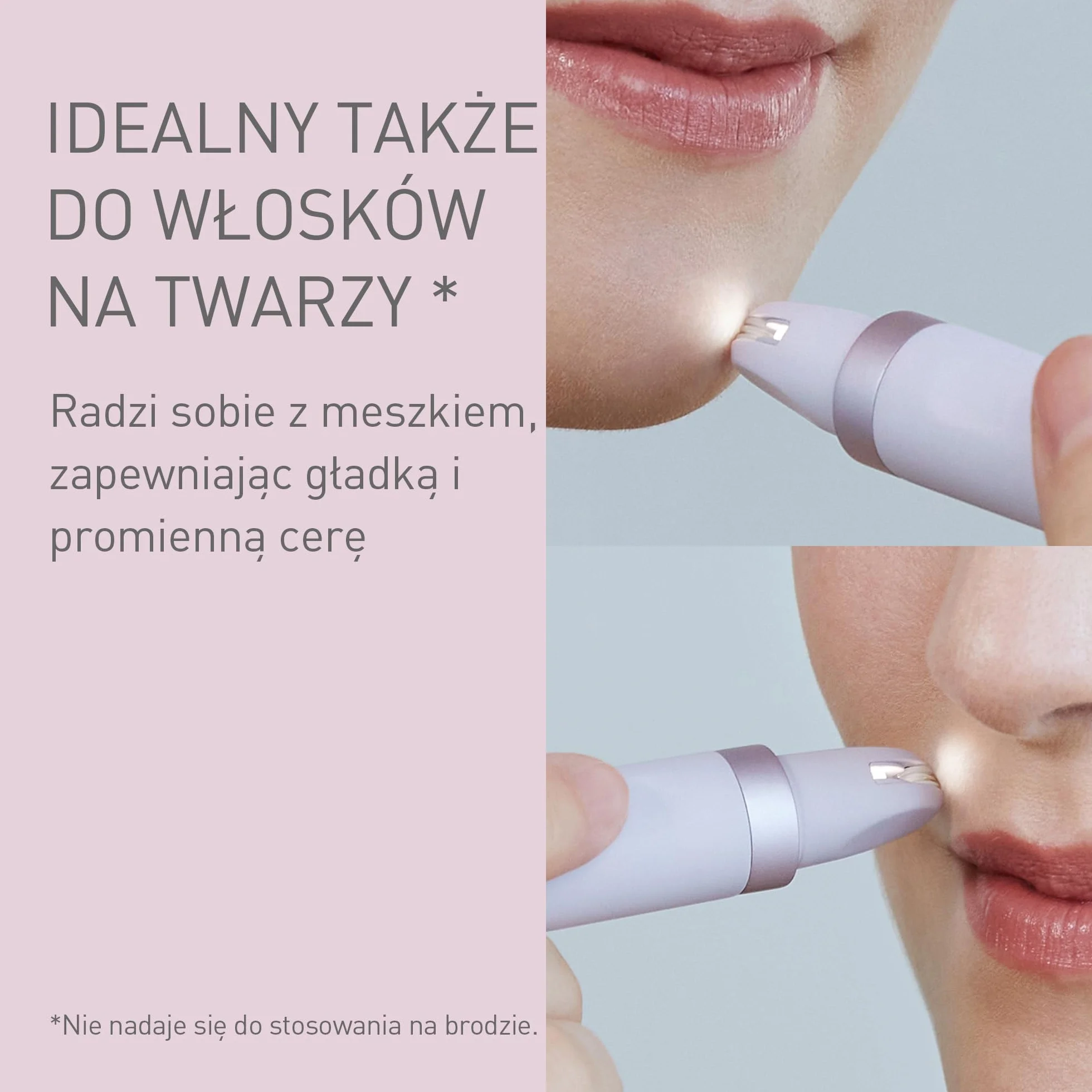 Panasonic ES-EF10-V503 Depilator do brwi i twarzy dla kobiet, trymer do brwi, z lampką LED, kompaktowa konstrukcja w formie długopisu, zasilany bateriami AA, jasny fiolet